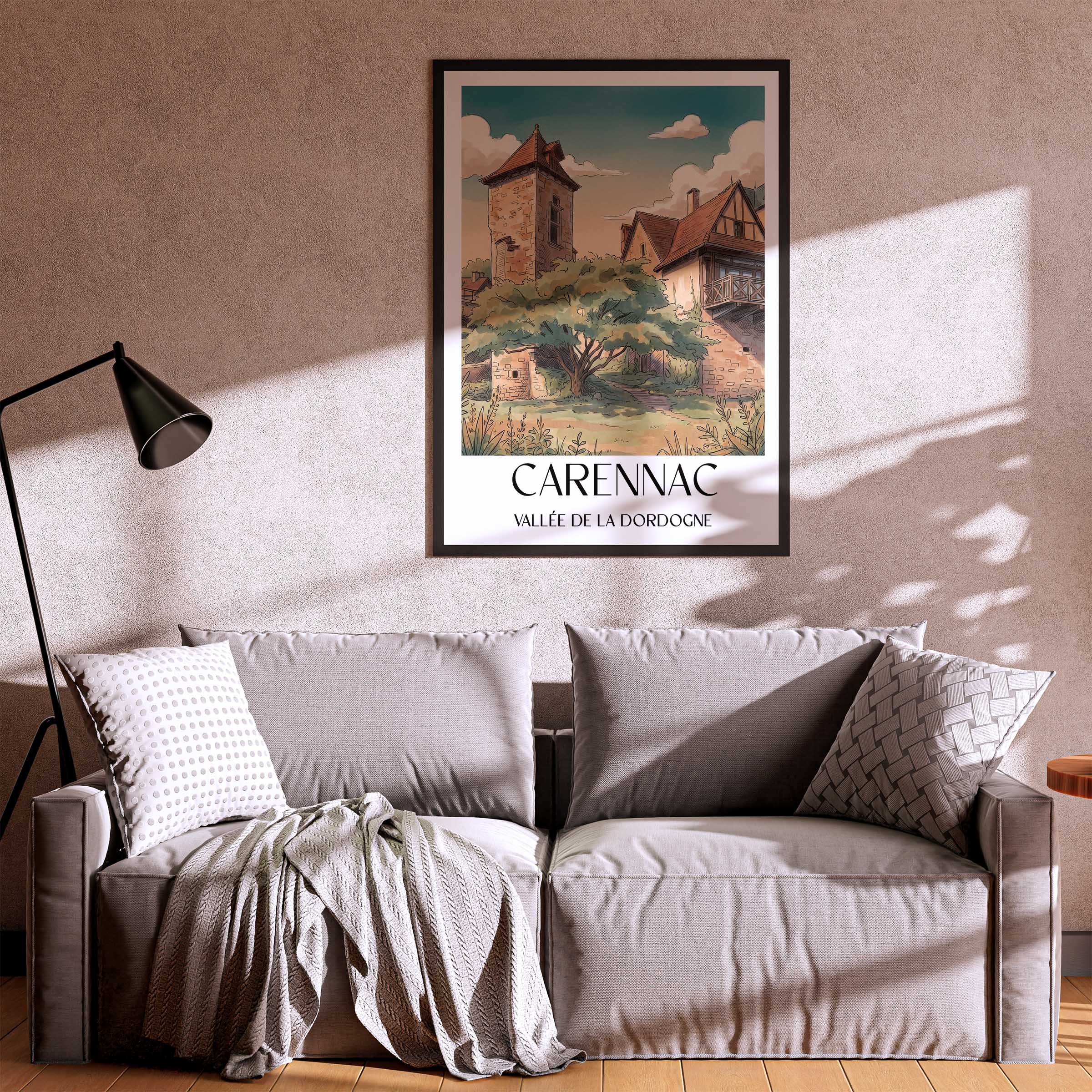 carennac-vallée-de-la-dordogne-frankreich-poster-aquarell