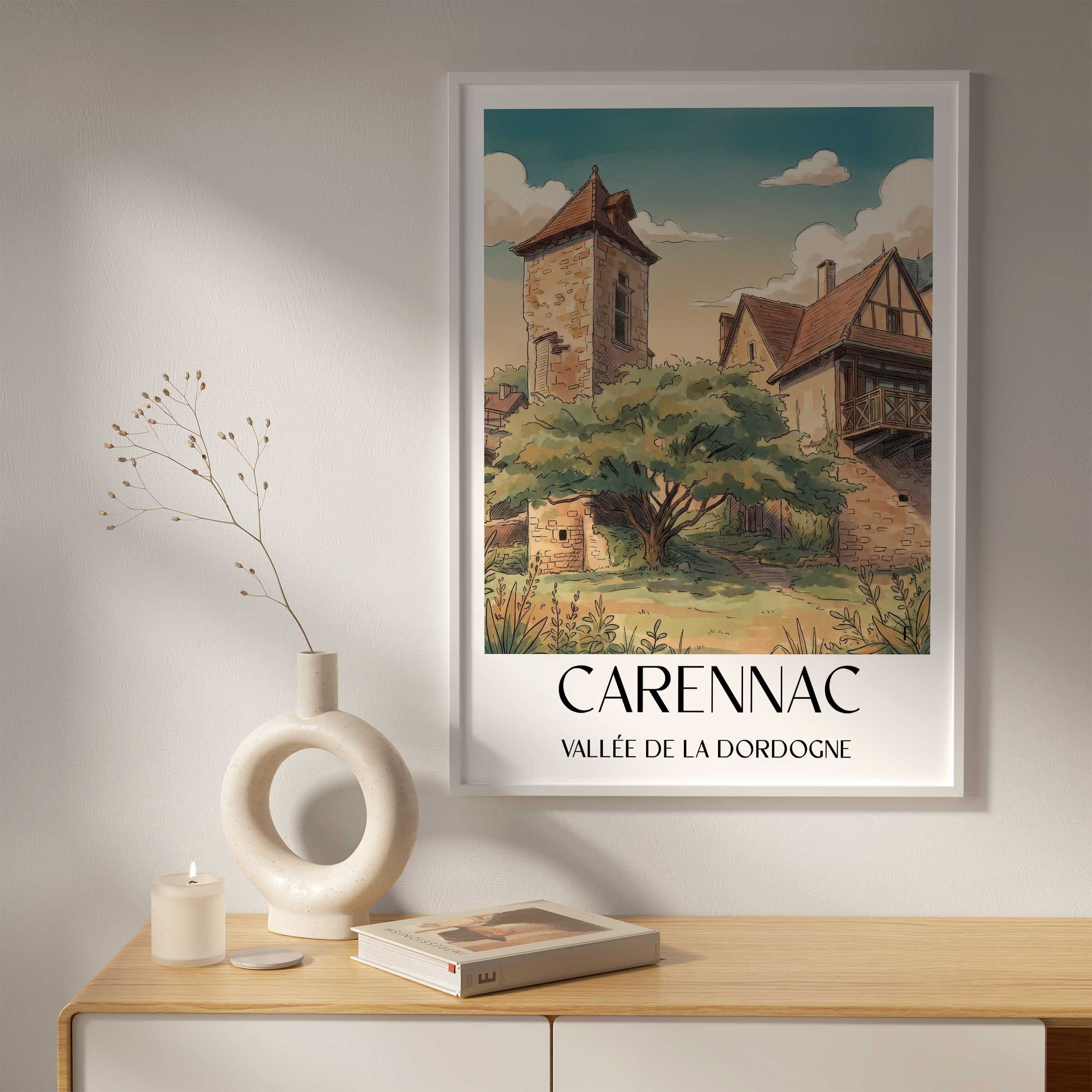 carennac-vallée-de-la-dordogne-frankreich-poster-aquarell