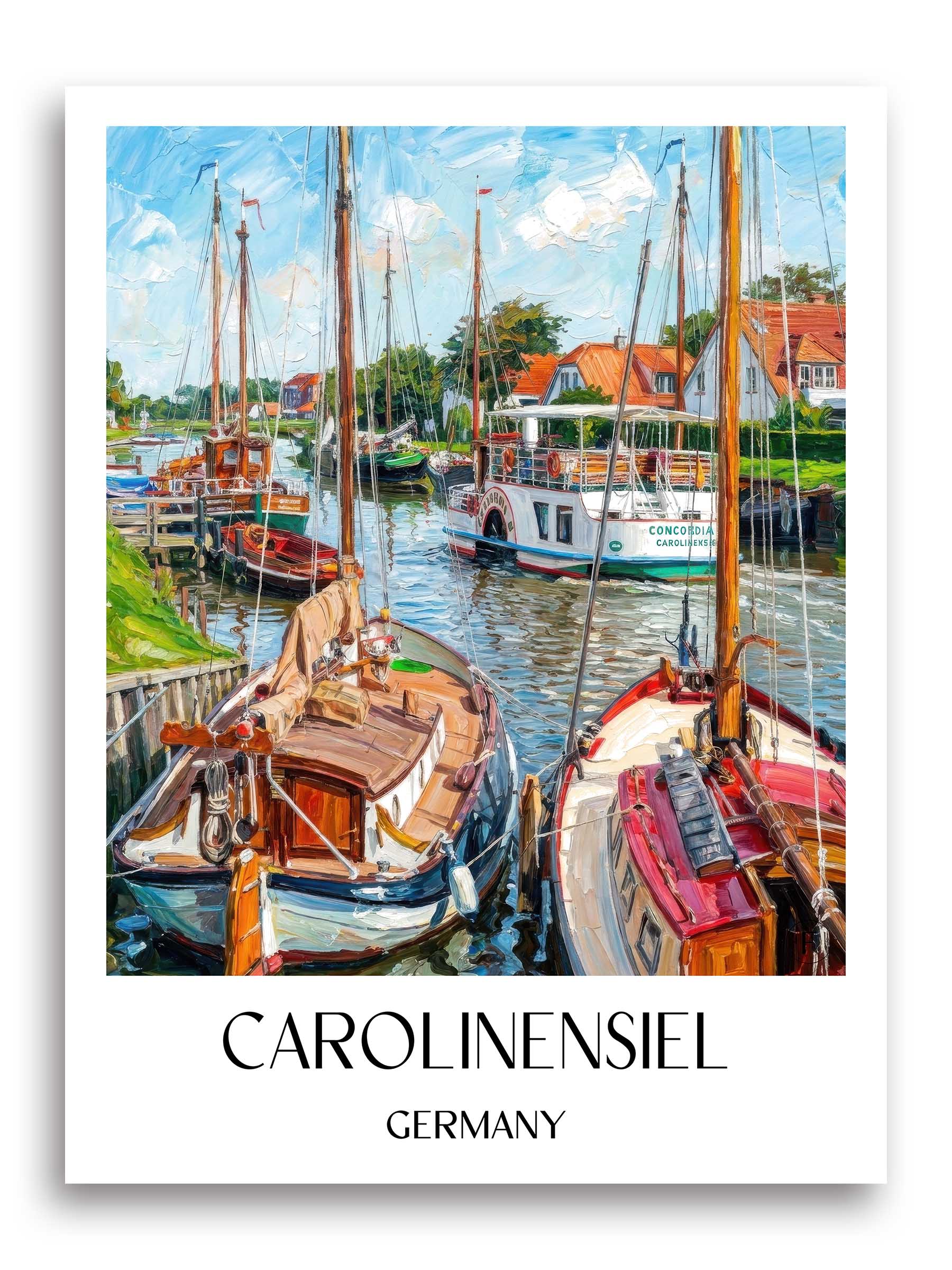 Carolinensiel Poster - Ostfriesland - Deutschland Kunstdruck - Ölgemälde von A4 bis A1 - favplace