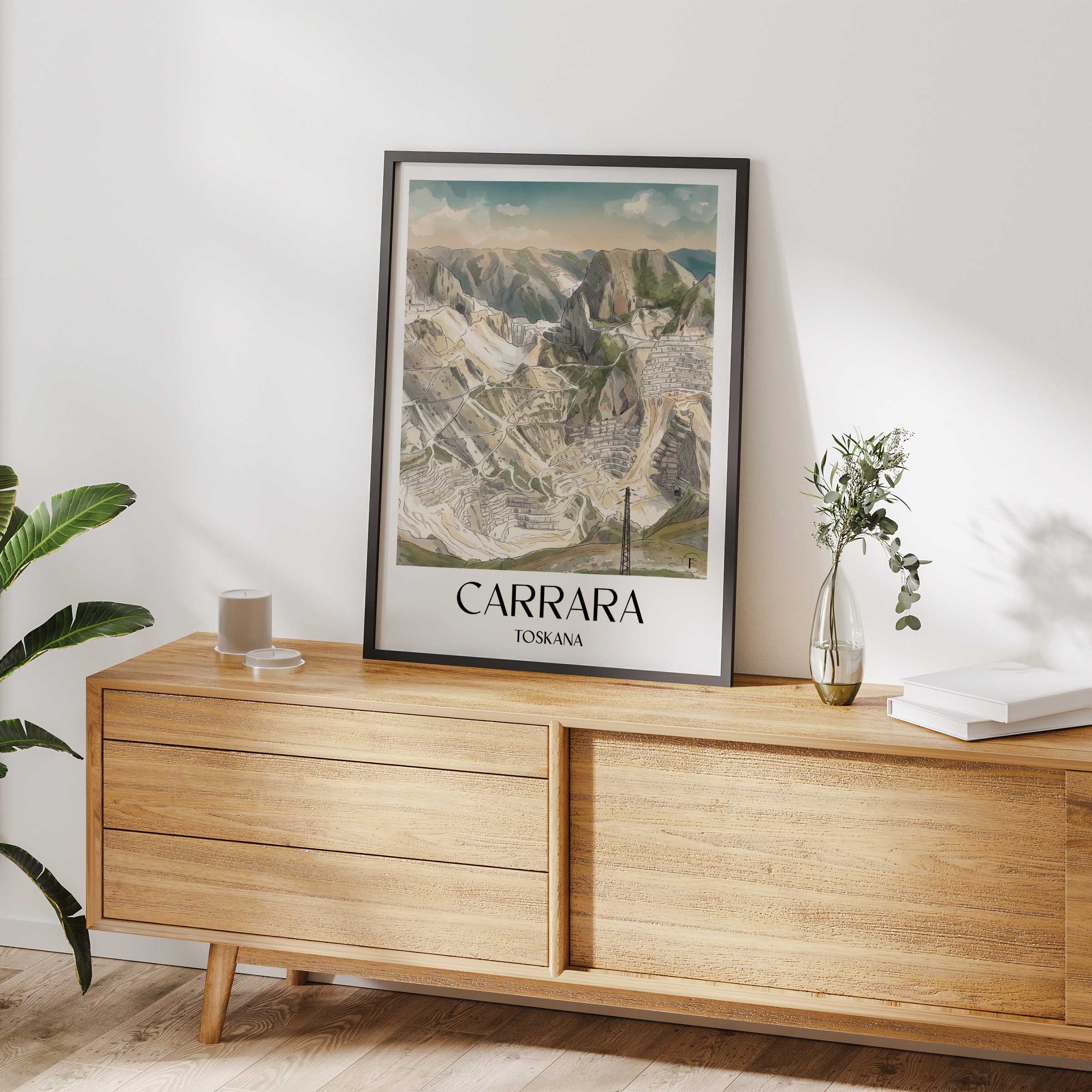 carrara-toskana-italien-poster-aquarell
