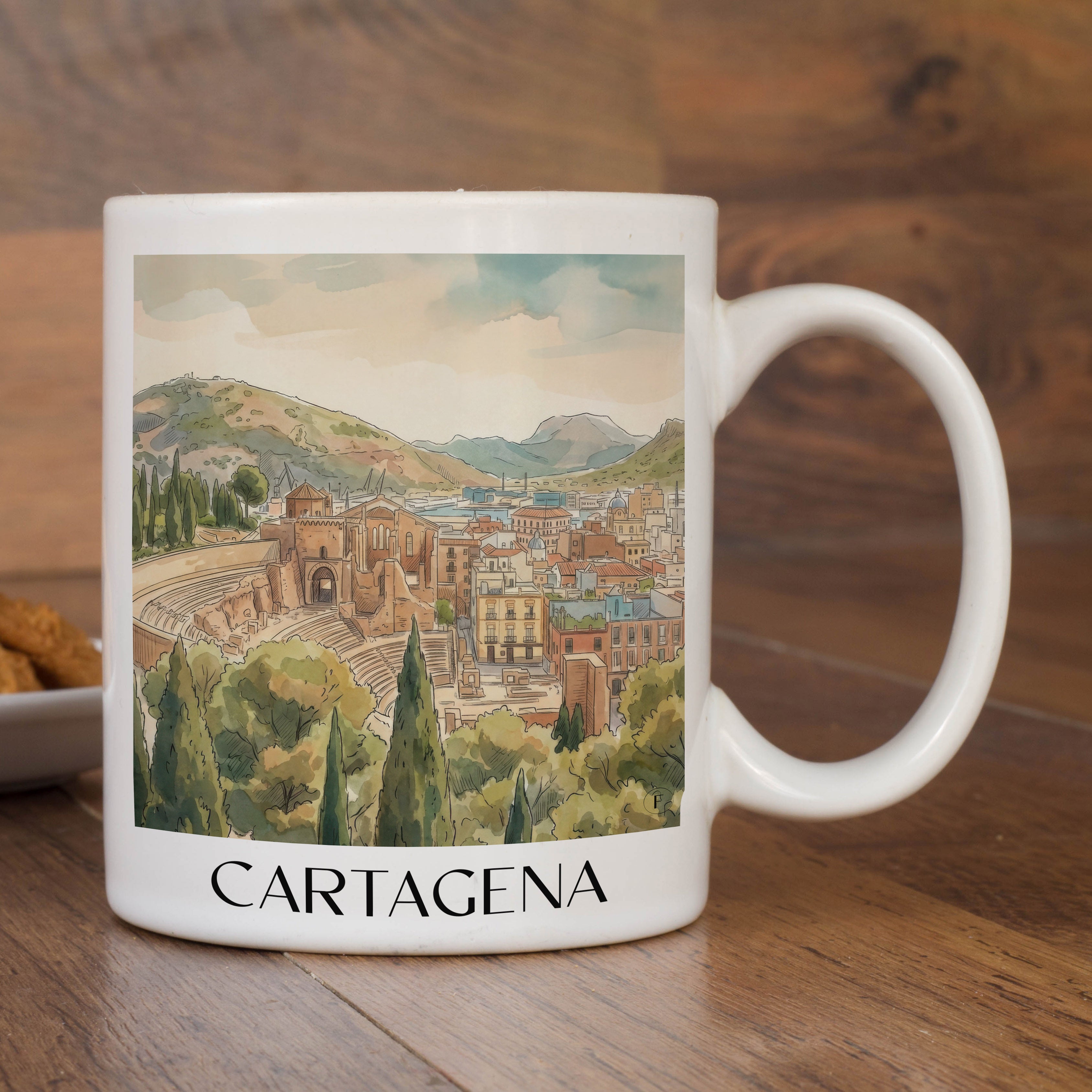cartagena-spanien-spanien-kaffeebecher-aquarell