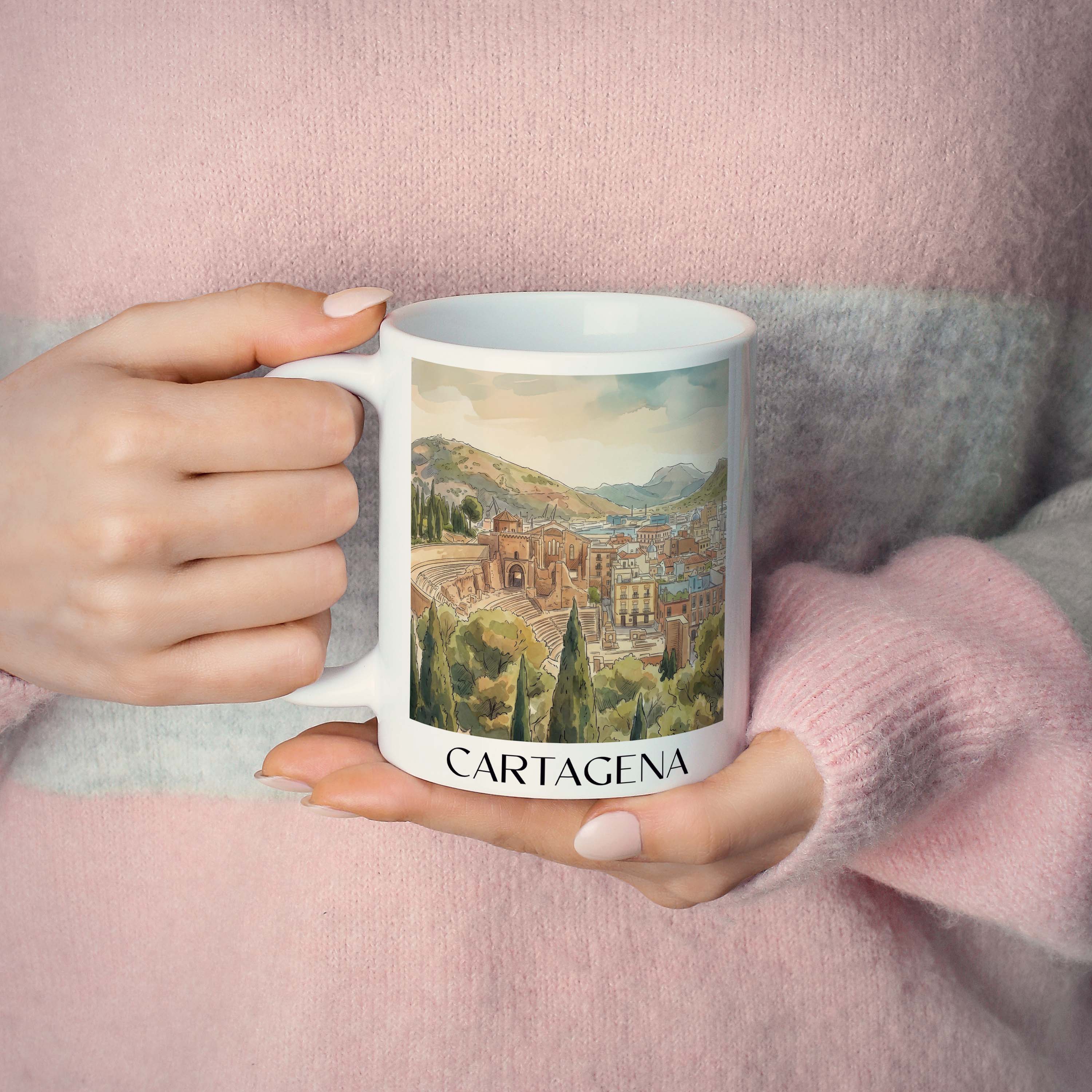 cartagena-spanien-spanien-kaffeebecher-aquarell