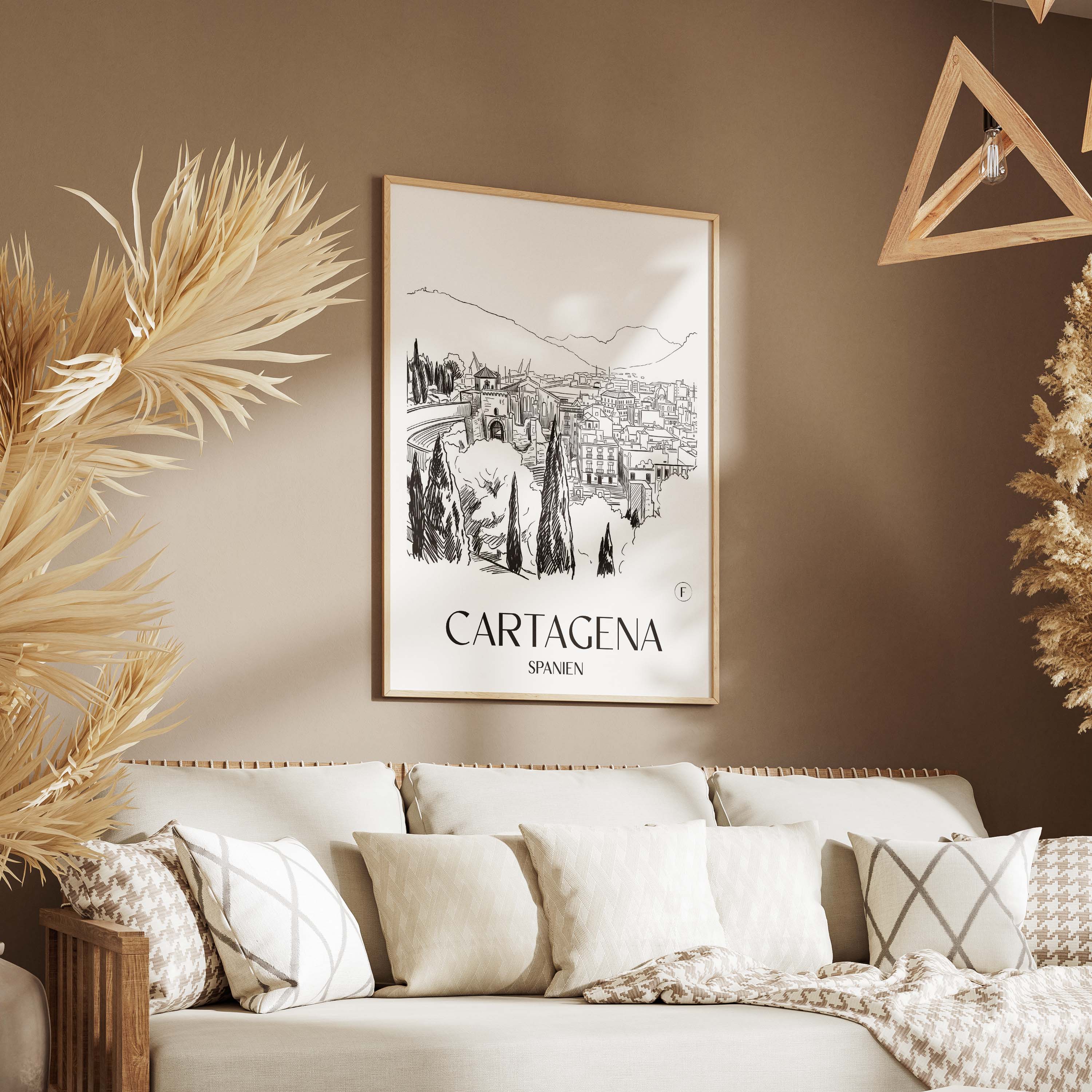 cartagena-spanien-spanien-poster-skizze