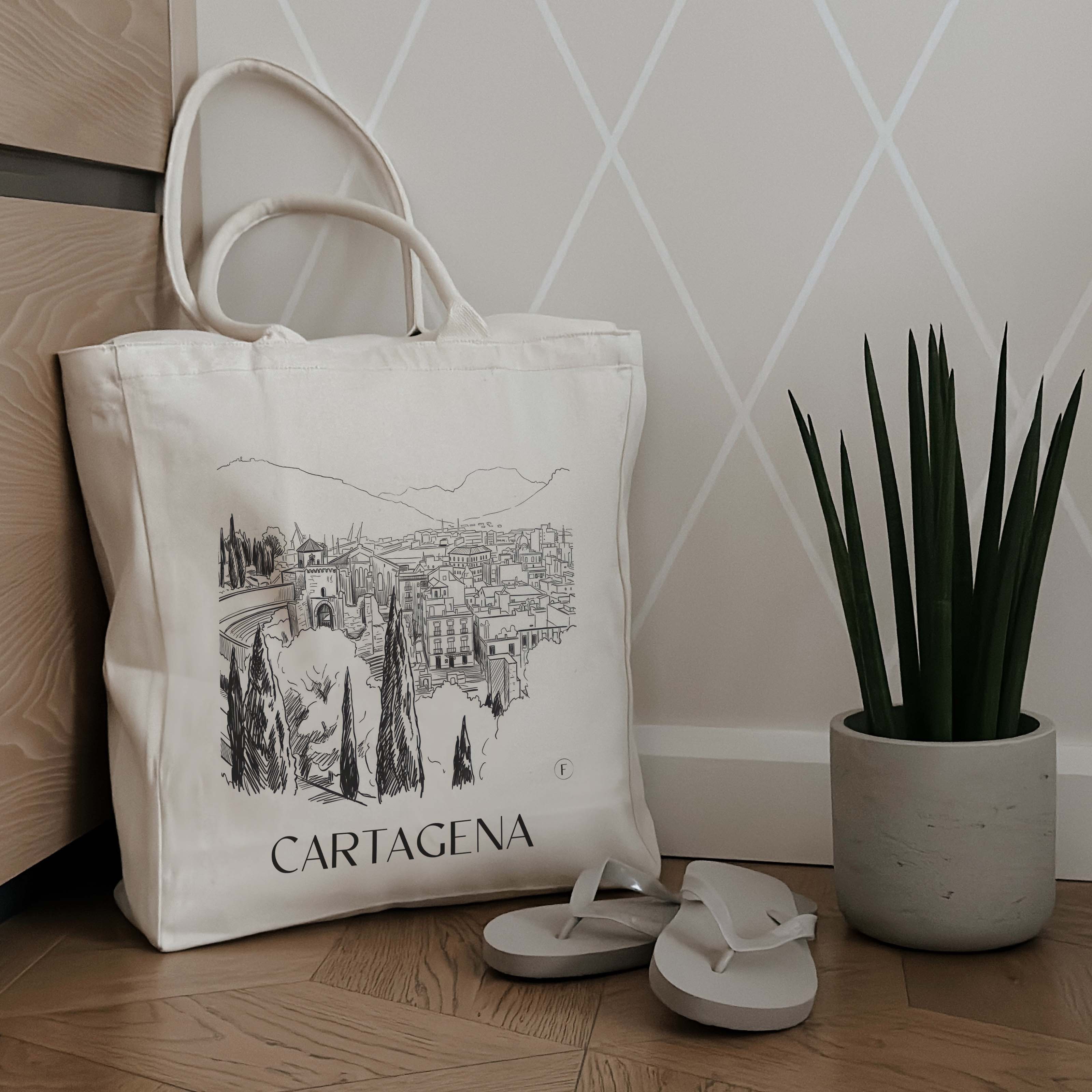 cartagena-spanien-spanien-einkaufstasche-skizze