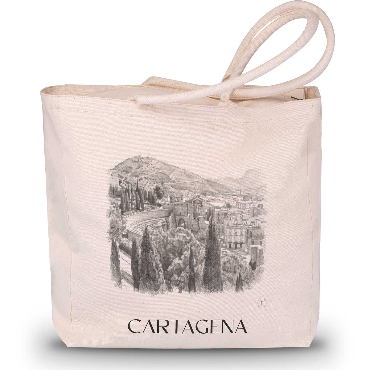 Cartagena Shopping Tasche - Spanien - Spanien Tote Bag - Einkaufstasche im Zeichnung Stil - favplace