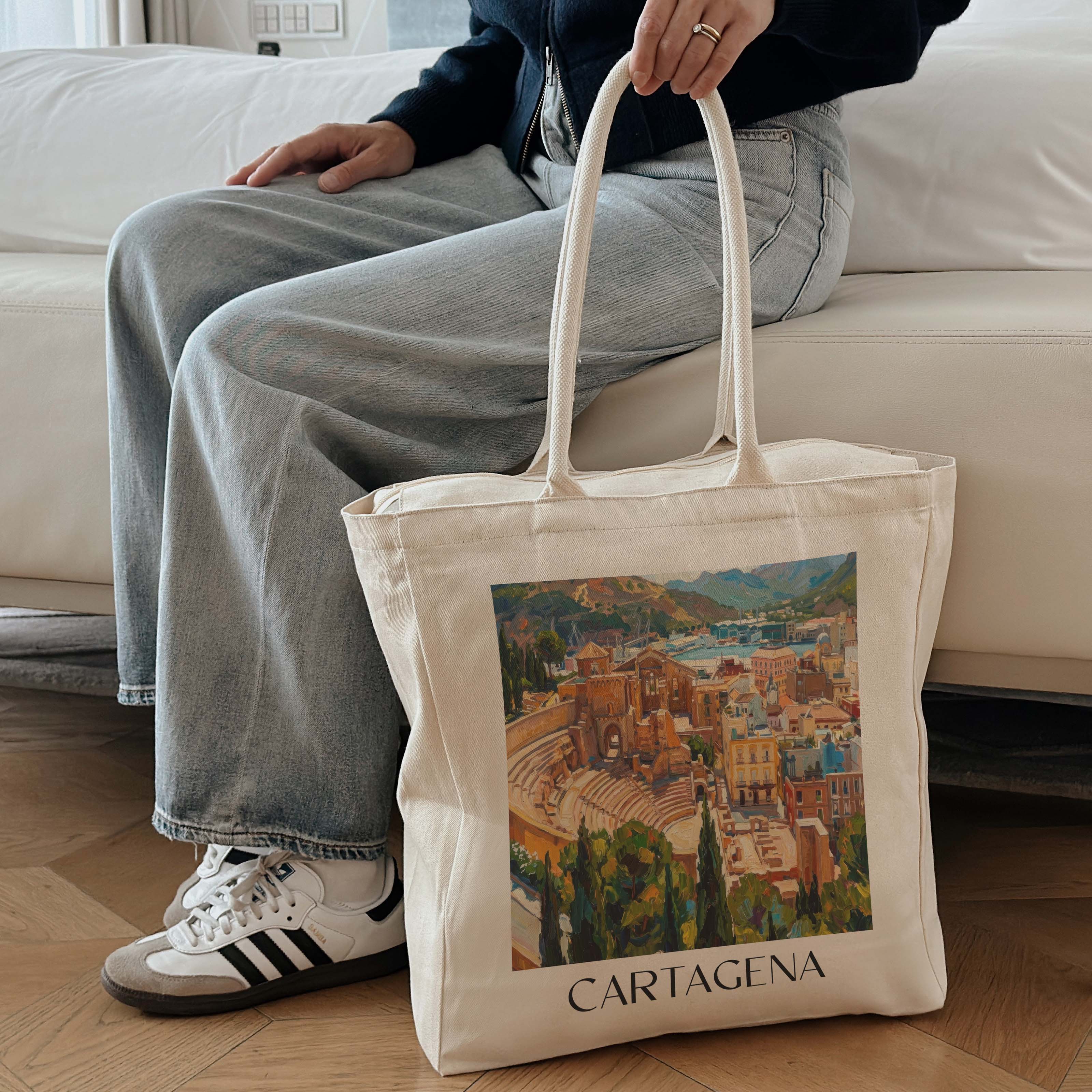 cartagena-spanien-spanien-einkaufstasche-oil-painting-oelgemaelde