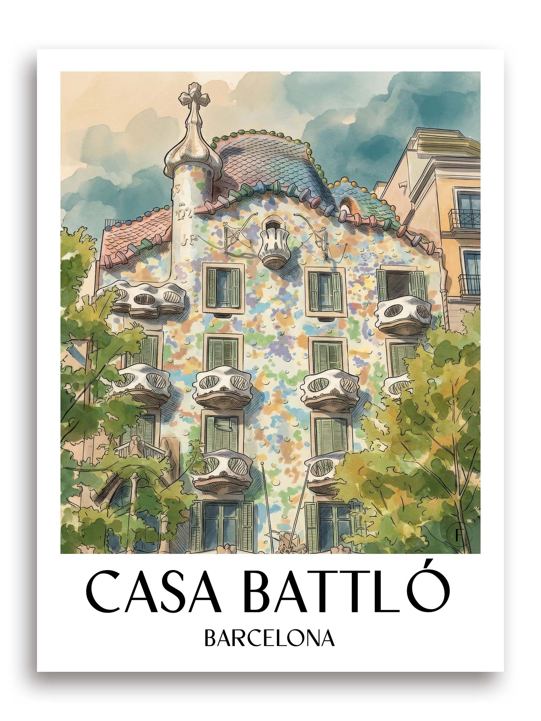 casa-batlló-barcelona-spanien-poster-aquarell