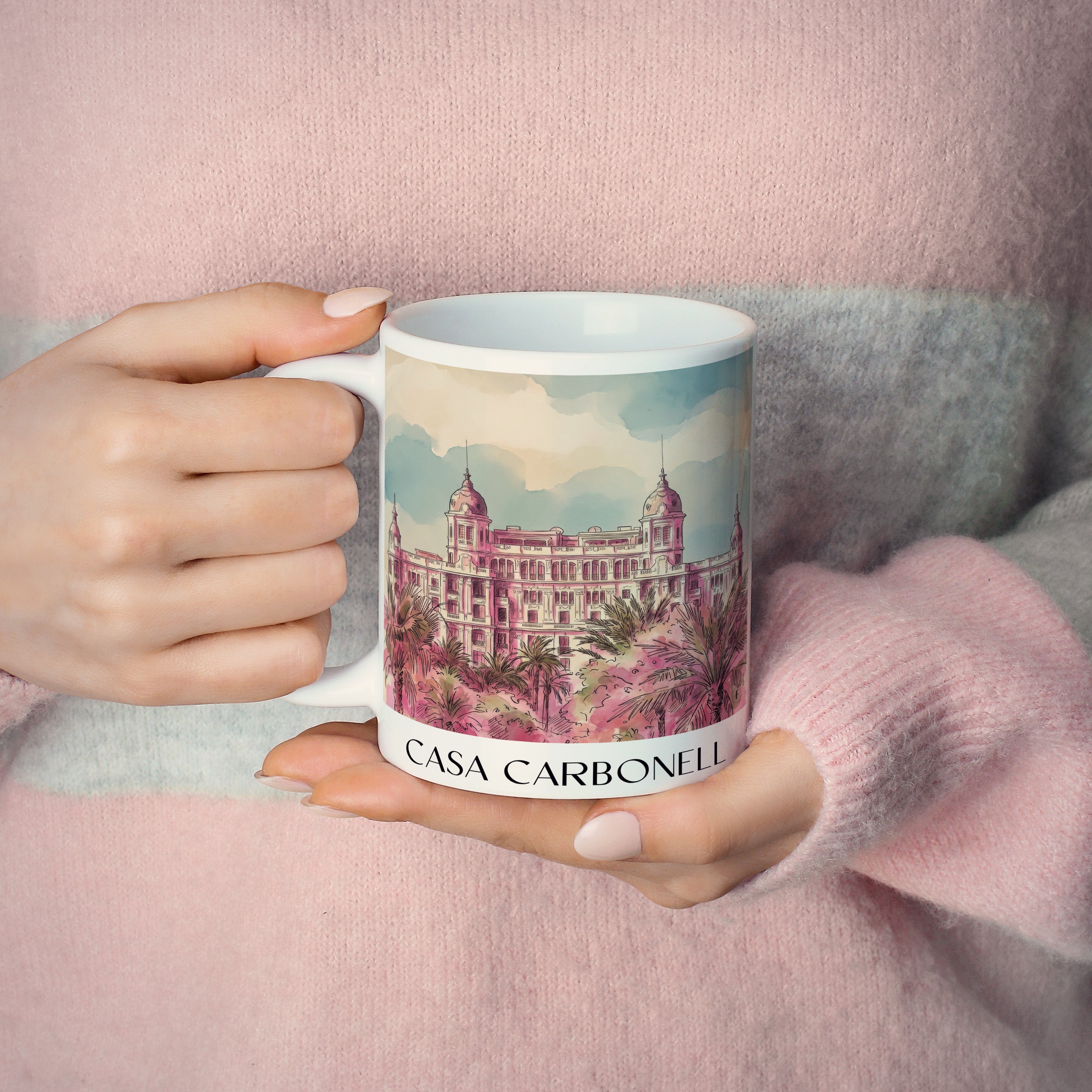 casa-carbonell-alicante-spanien-kaffeebecher-aquarell-pink-rosa