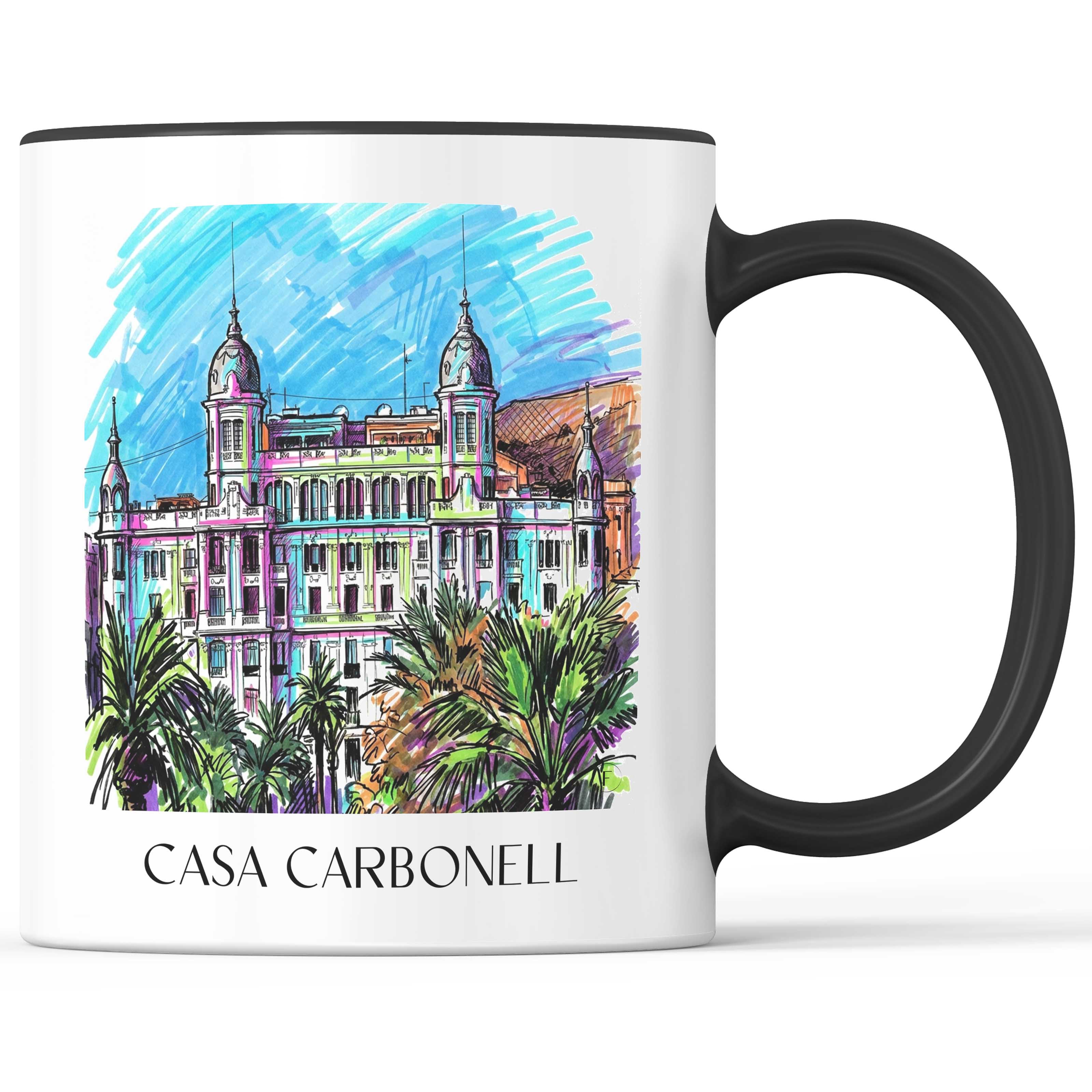 Casa Carbonell Kaffeebecher - Alicante - Spanien Becher - Kaffeetasse im Tag Graffiti Stil - favplace