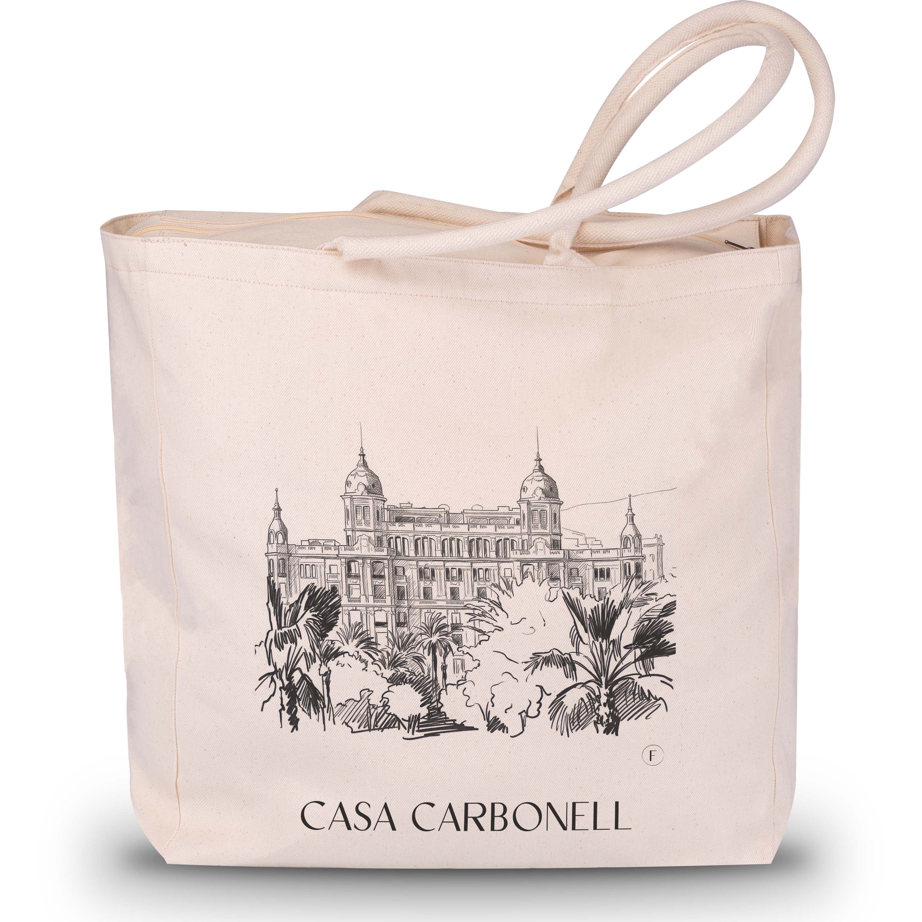 Casa Carbonell Shopping Tasche - Alicante - Spanien Tote Bag - Einkaufstasche im Skizze Stil - favplace