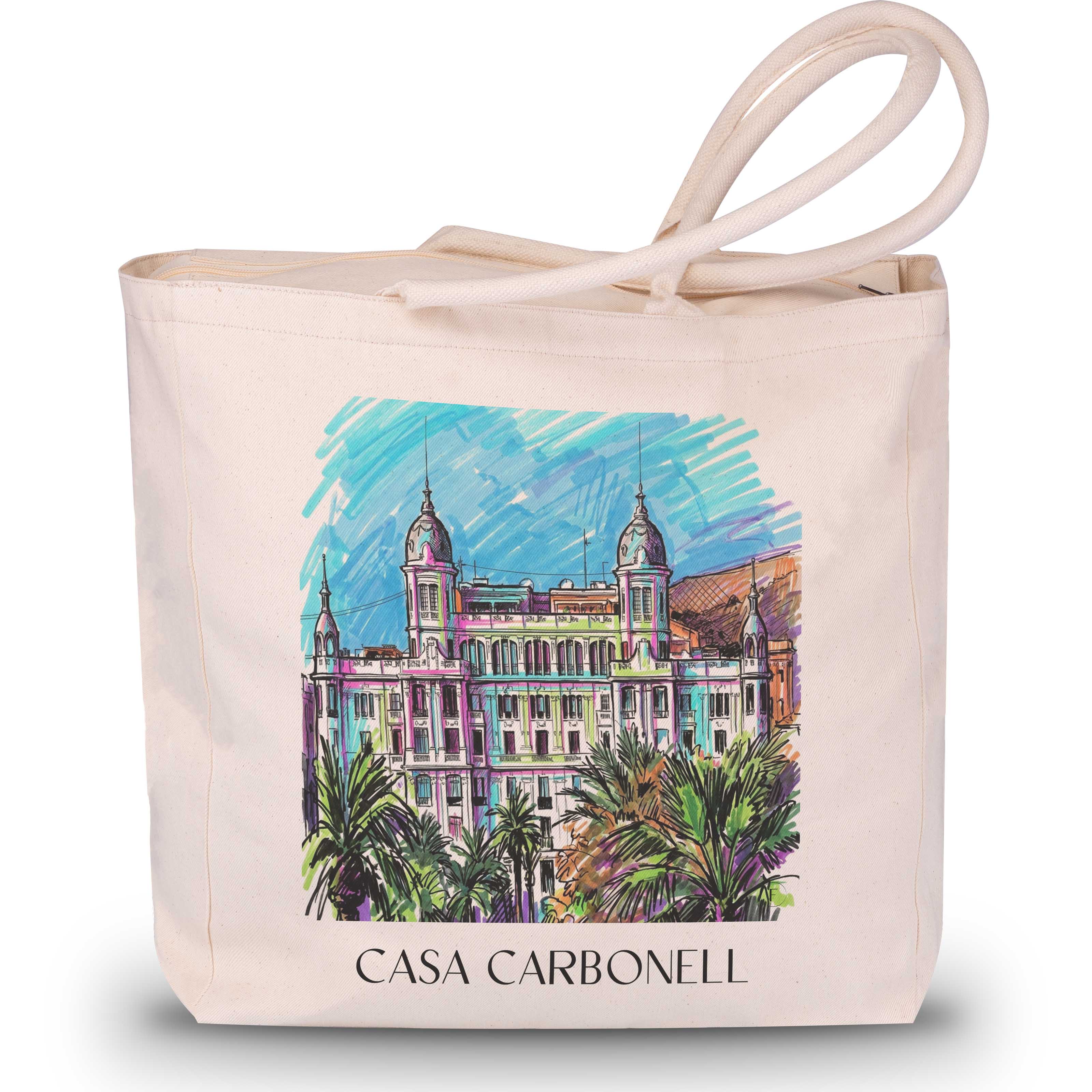 Casa Carbonell Shopping Tasche - Alicante - Spanien Tote Bag - Einkaufstasche im Tag Graffiti Stil - favplace