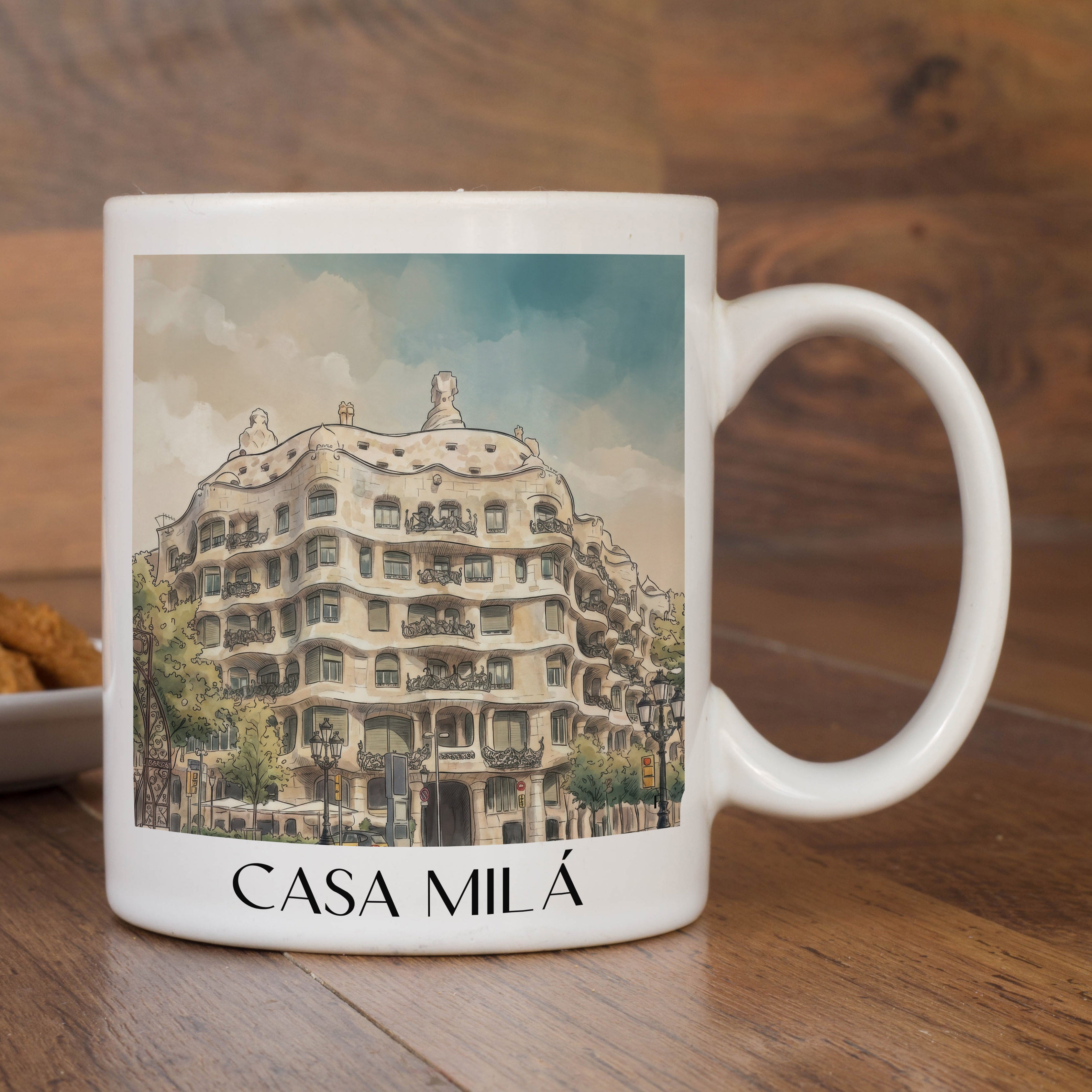 casa-milá-barcelona-spanien-kaffeebecher-aquarell