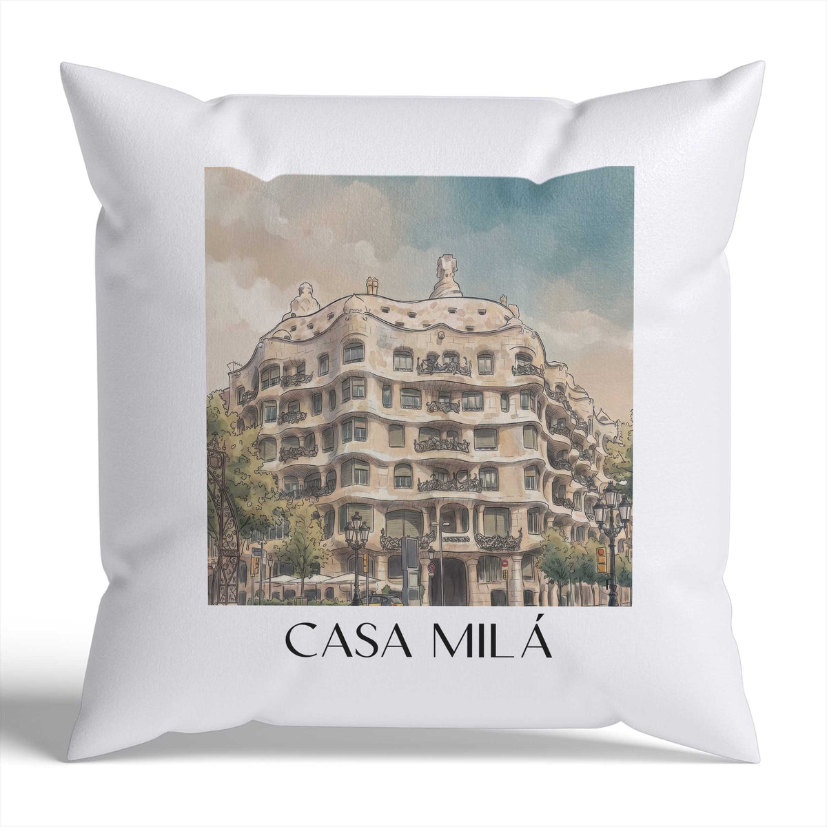 casa-milá-barcelona-spanien-kissenbezug-aquarell