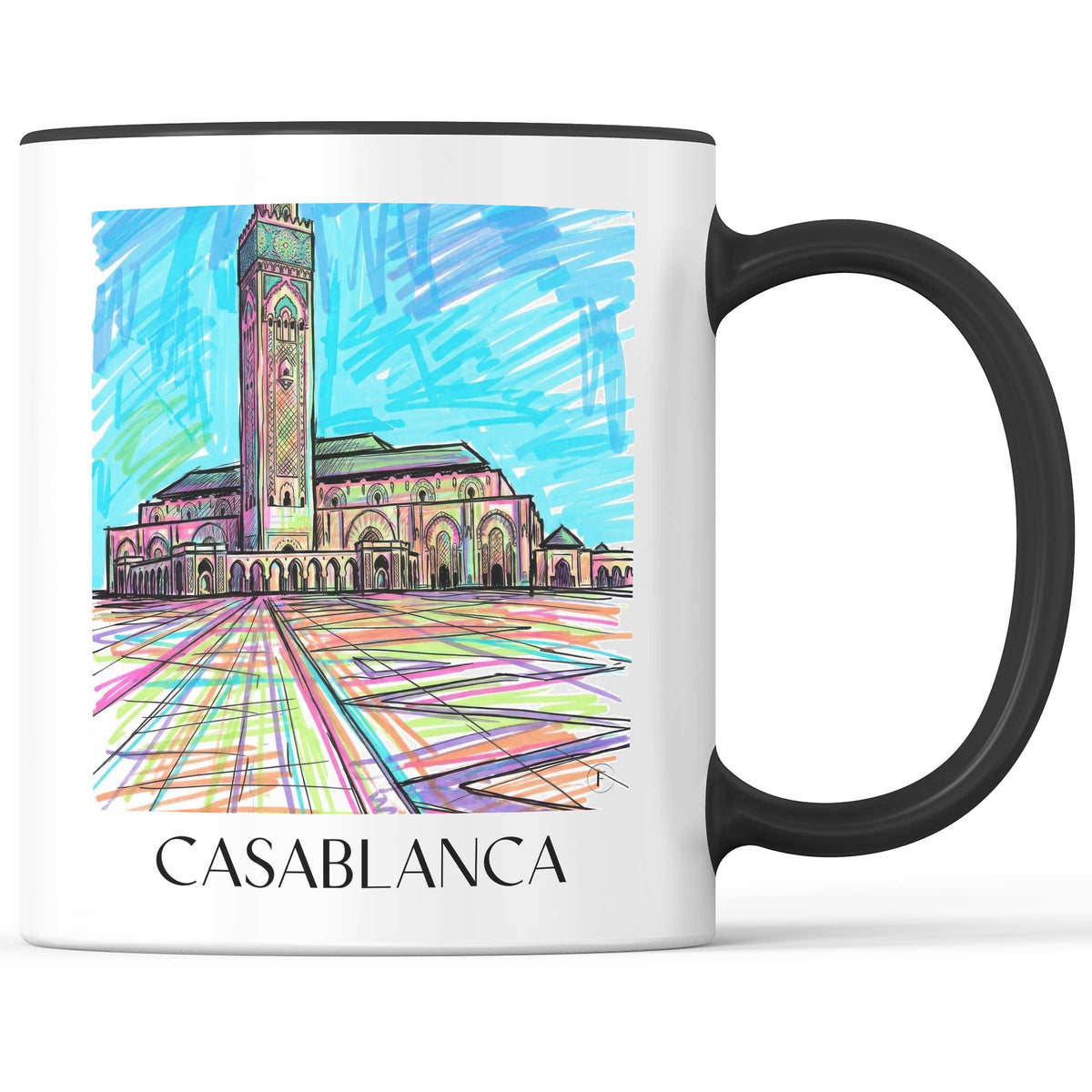 Casablanca - Marokko Becher - Kaffeetasse im Tag Graffiti Stil - favplace
