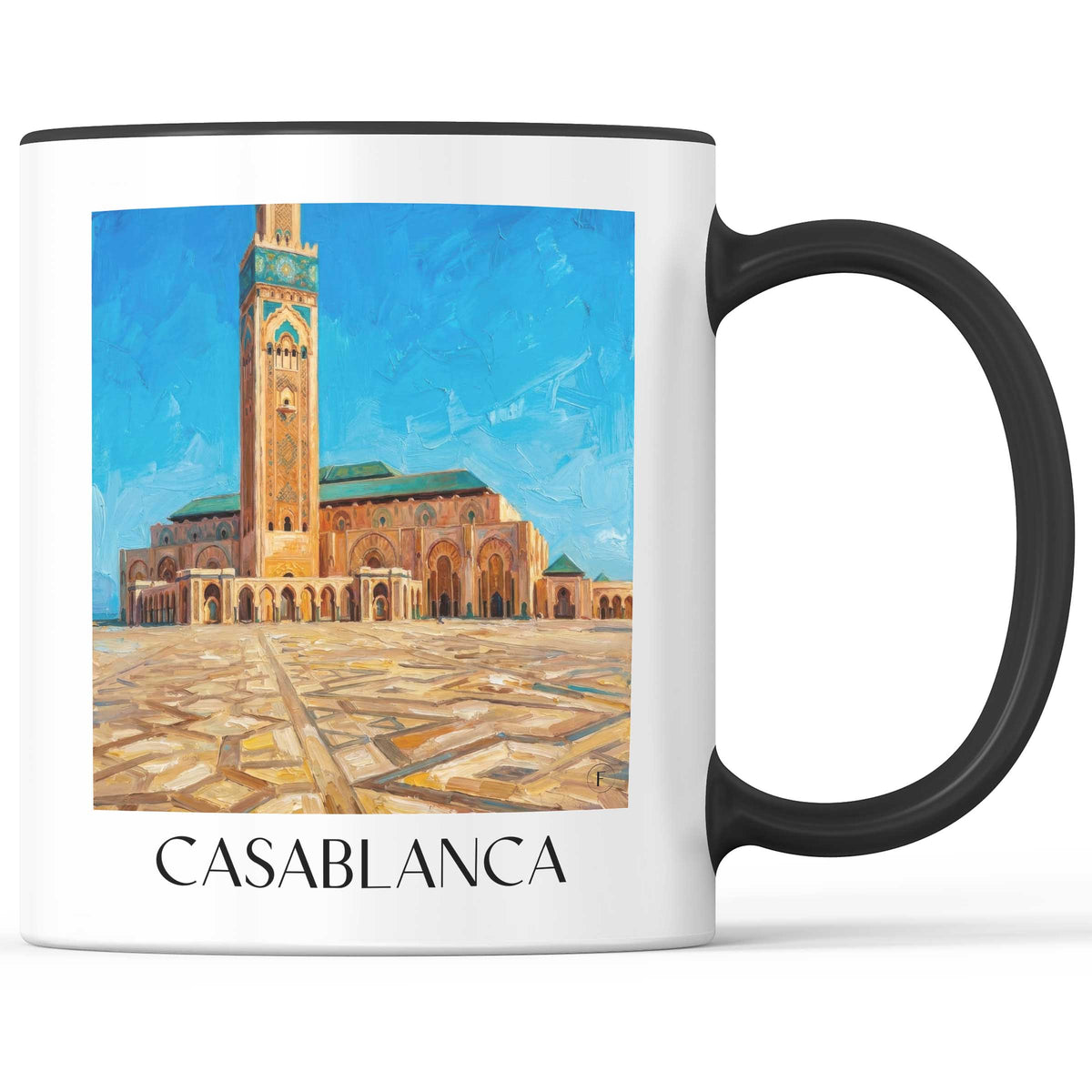 Casablanca - Marokko Becher - Kaffeetasse im Ölgemälde Stil - favplace