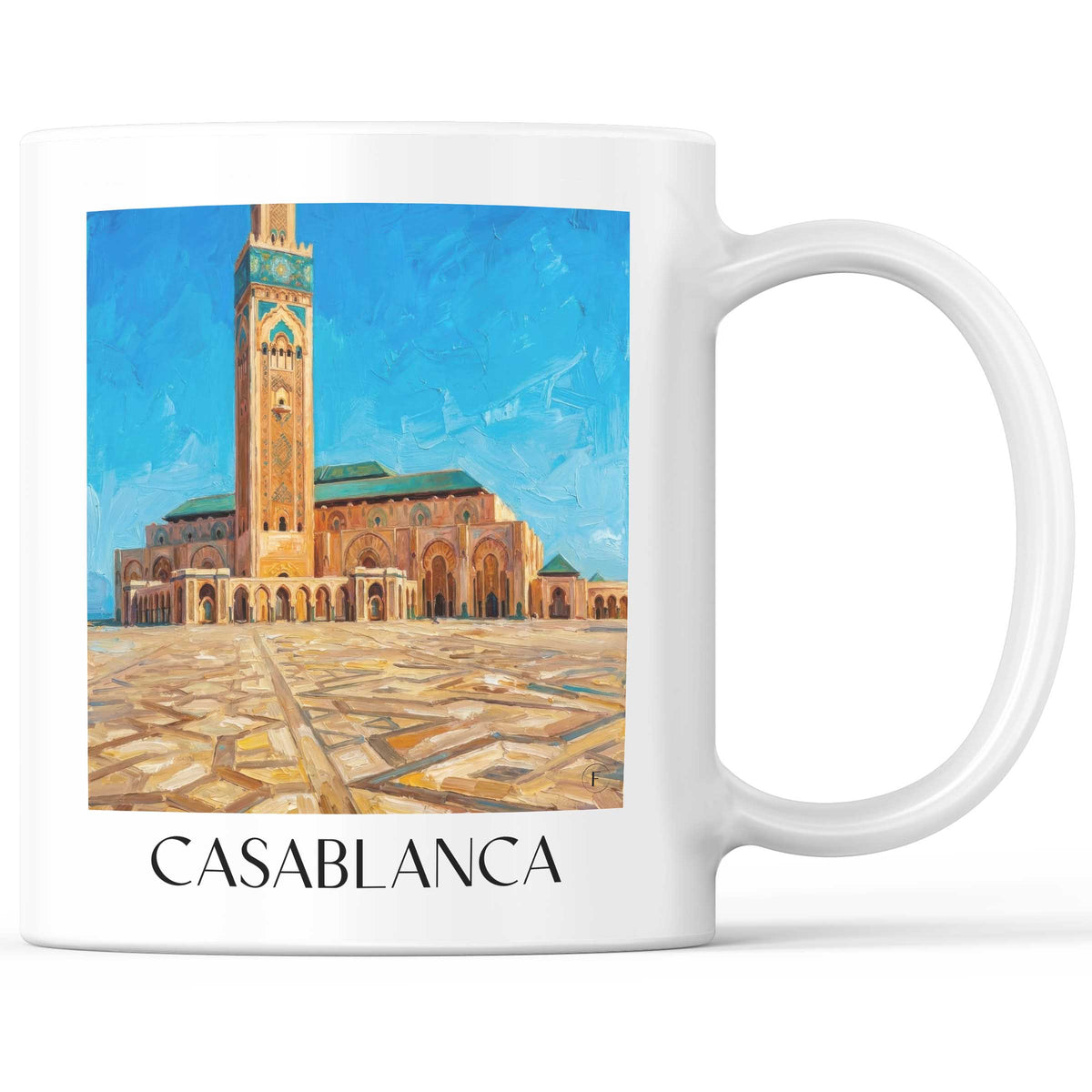 Casablanca - Marokko Becher - Kaffeetasse im Ölgemälde Stil - favplace
