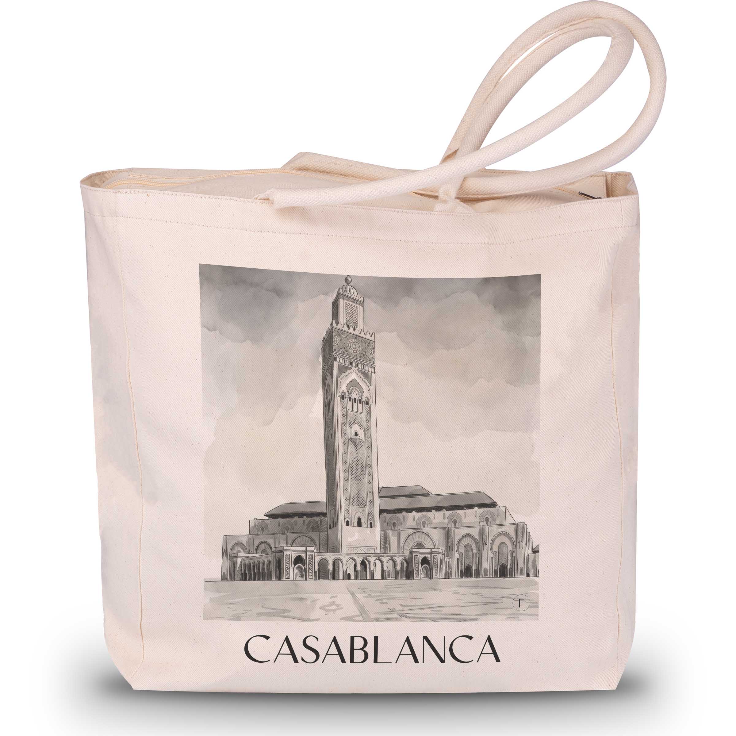 casablanca-marokko-einkaufstasche-aquarell-schwarz-weiss