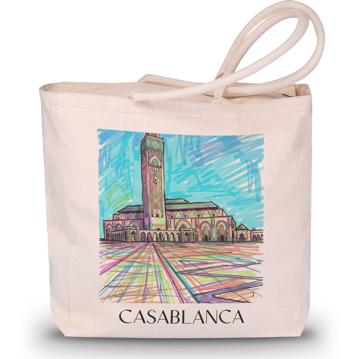 Casablanca - Marokko Tote Bag - Einkaufstasche im Tag Graffiti Stil - favplace