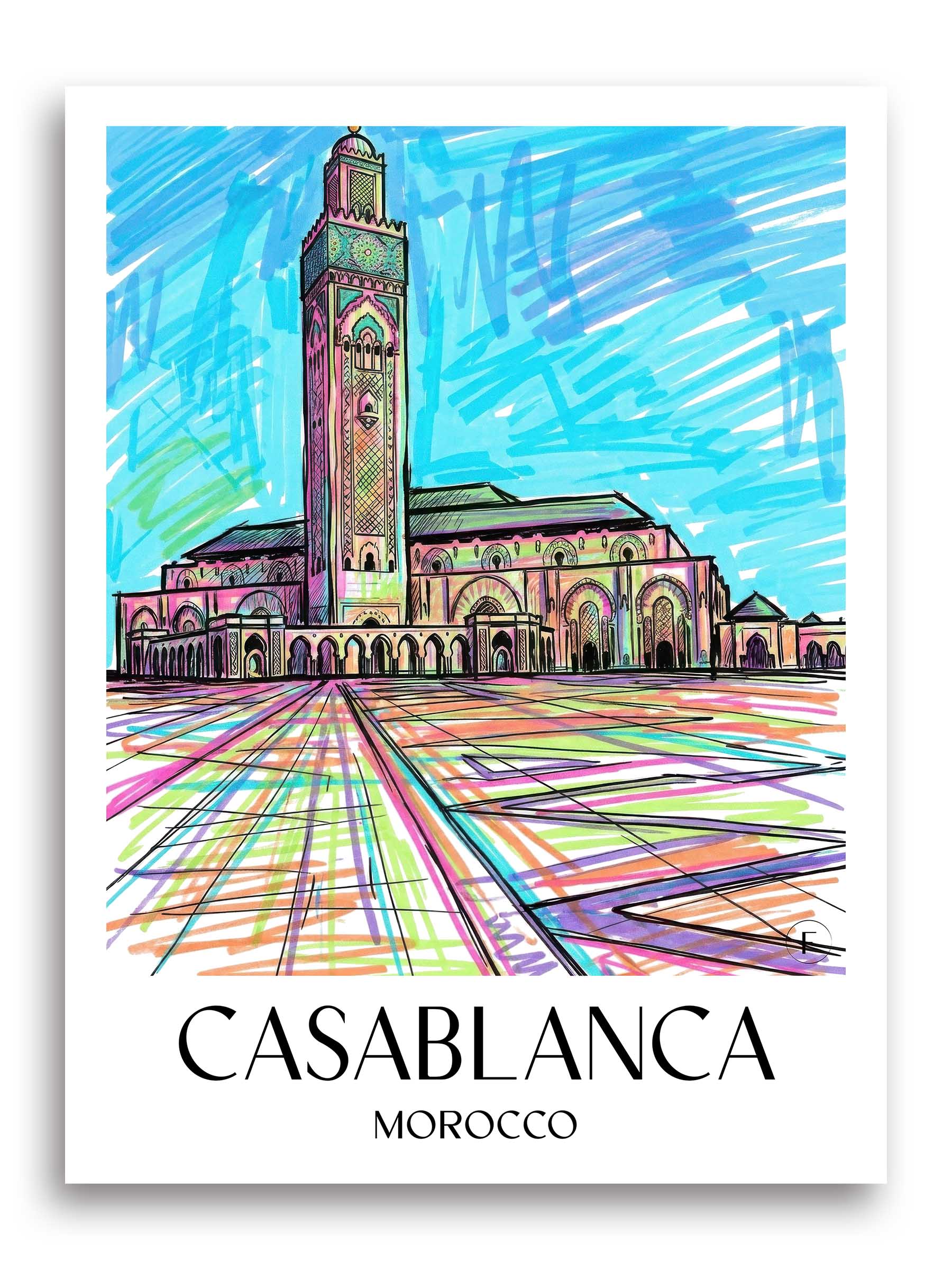 Casablanca Poster - - Marokko Kunstdruck - Tag Graffiti von A4 bis A1 - favplace