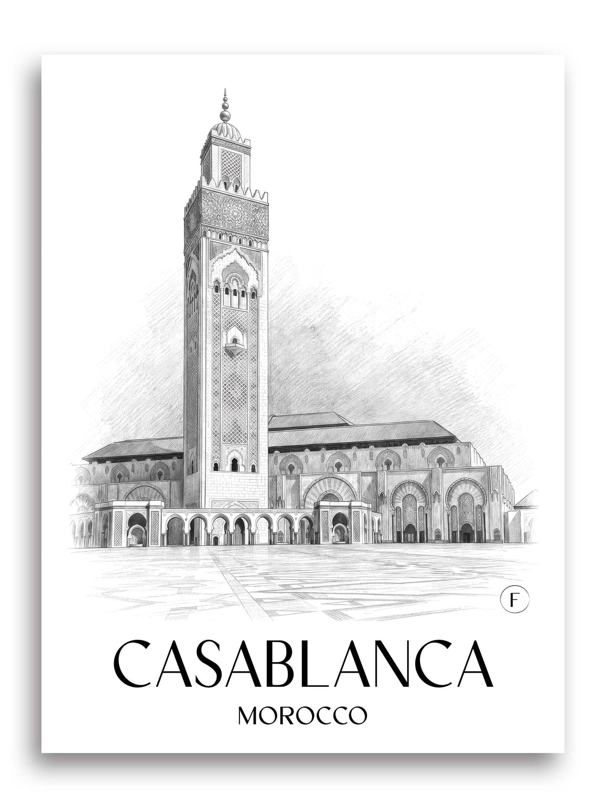 Casablanca Poster - - Marokko Kunstdruck - Zeichnung von A4 bis A1 - favplace