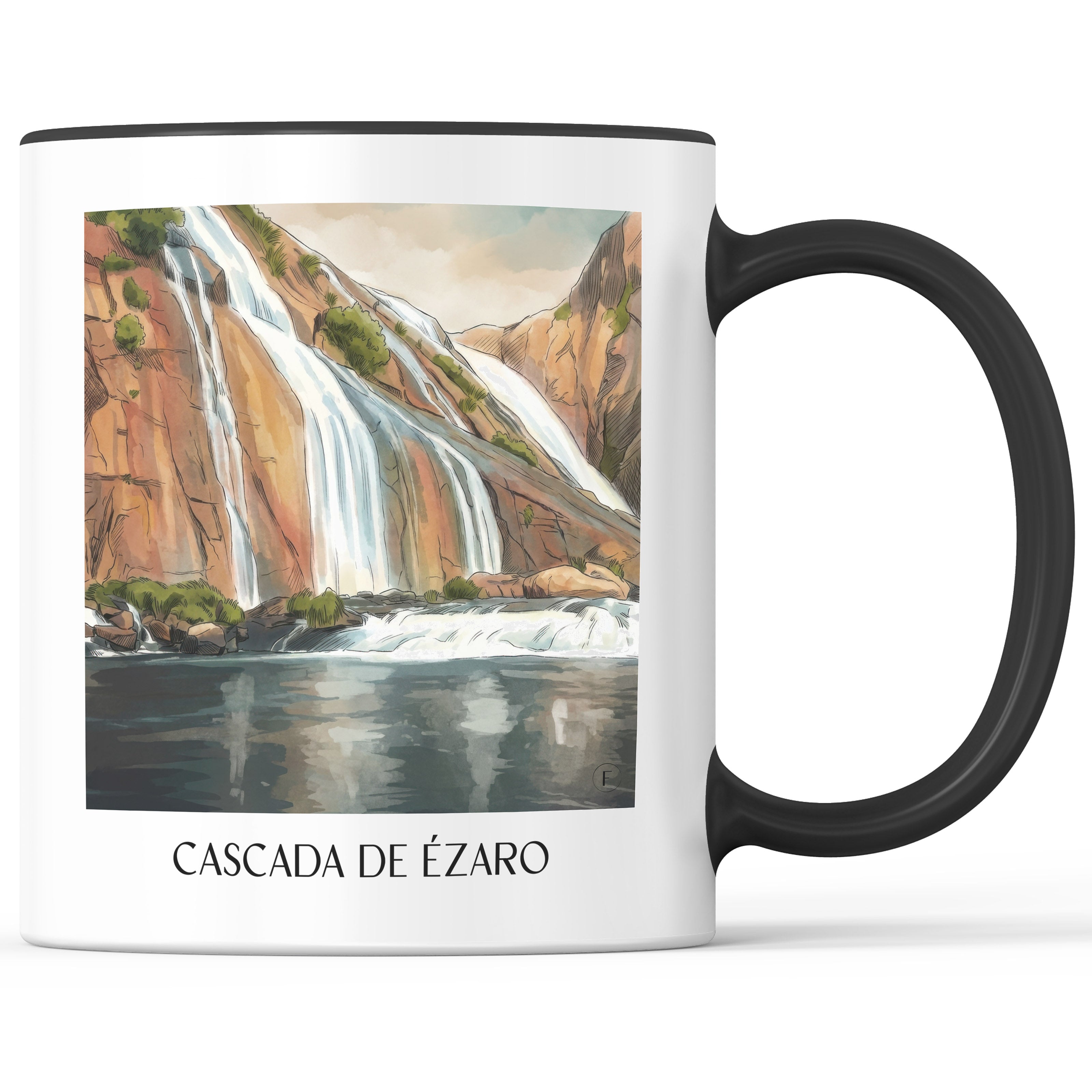 cascada-de-ézaro-galicien-spanien-kaffeebecher-aquarell