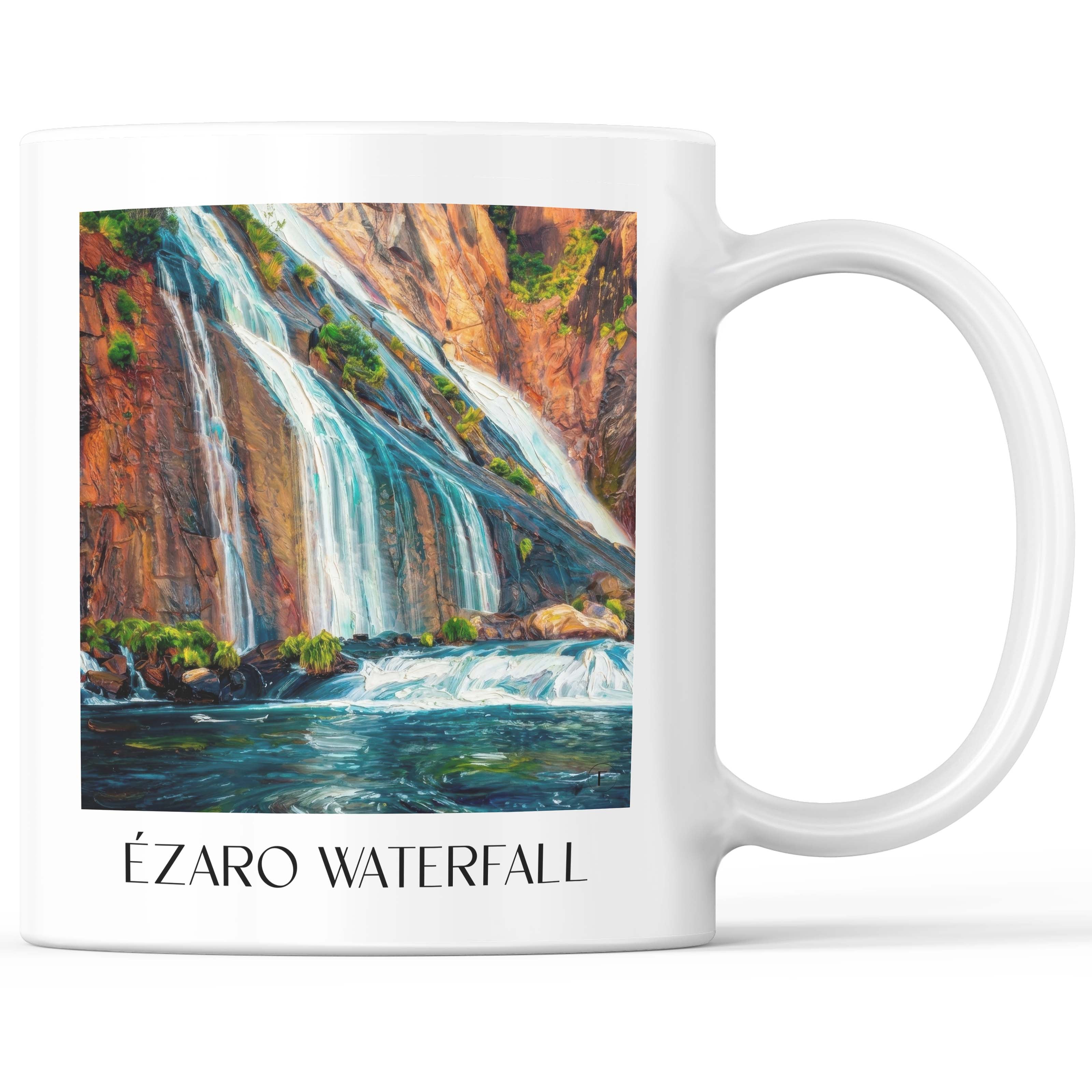 Cascada de Ézaro Kaffeebecher - Galicien - Spanien Becher - Kaffeetasse im Ölgemälde Stil - favplace