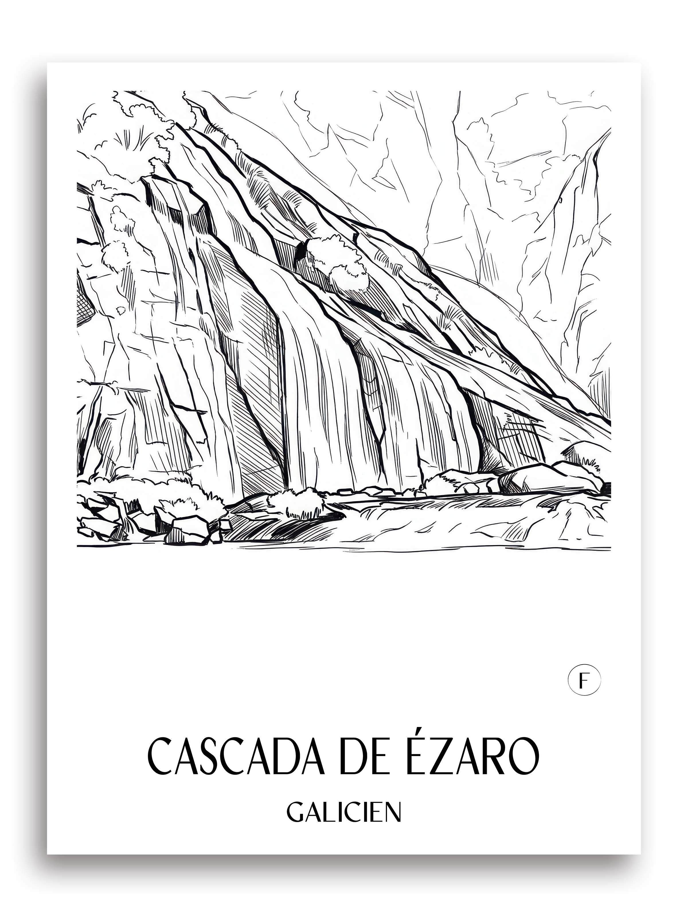 cascada-de-ézaro-galicien-spanien-poster-skizze