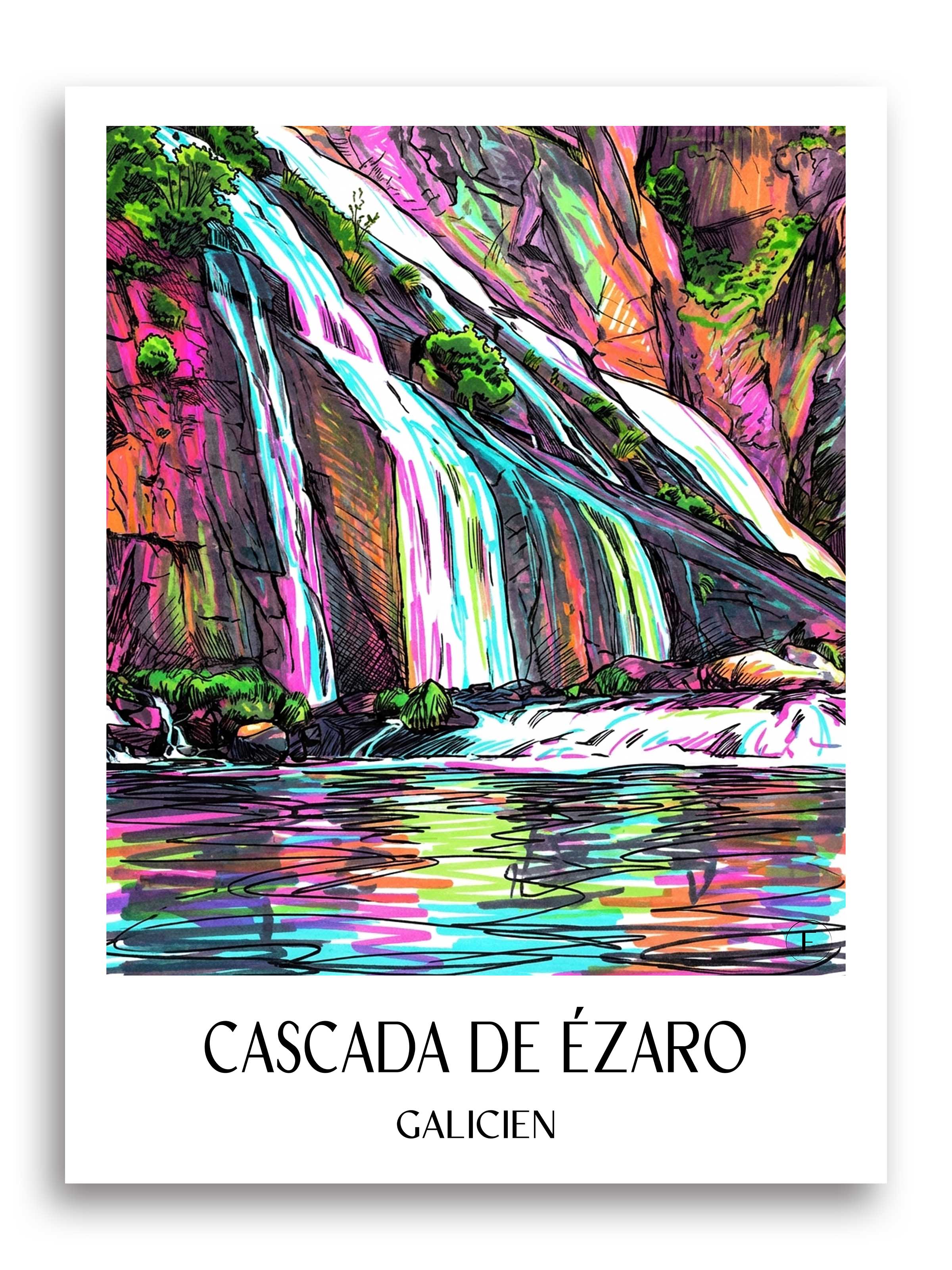 cascada-de-ézaro-galicien-spanien-poster-graffiti