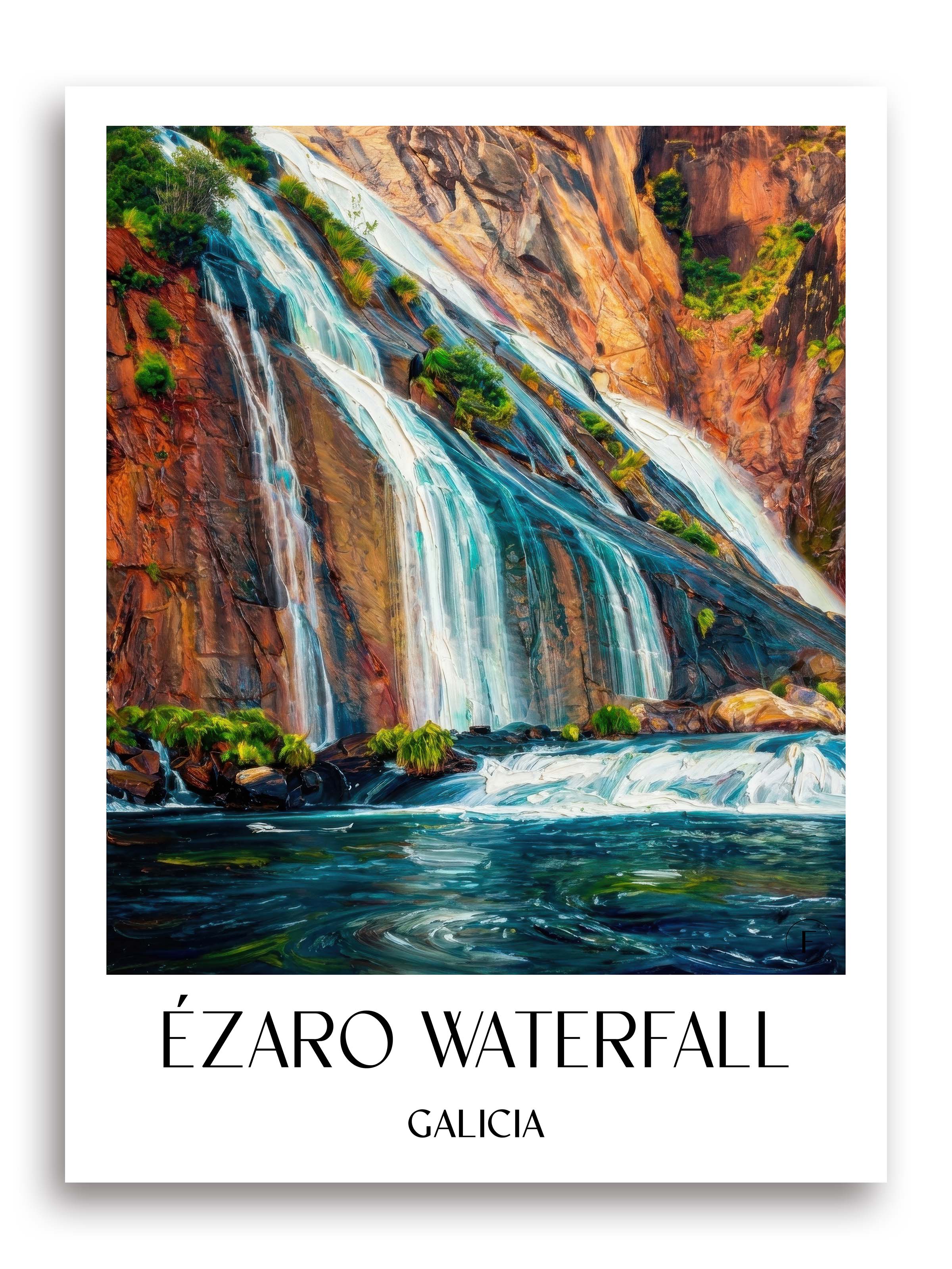 Cascada de Ézaro Poster - Galicien - Spanien Kunstdruck - Ölgemälde von A4 bis A1 - favplace
