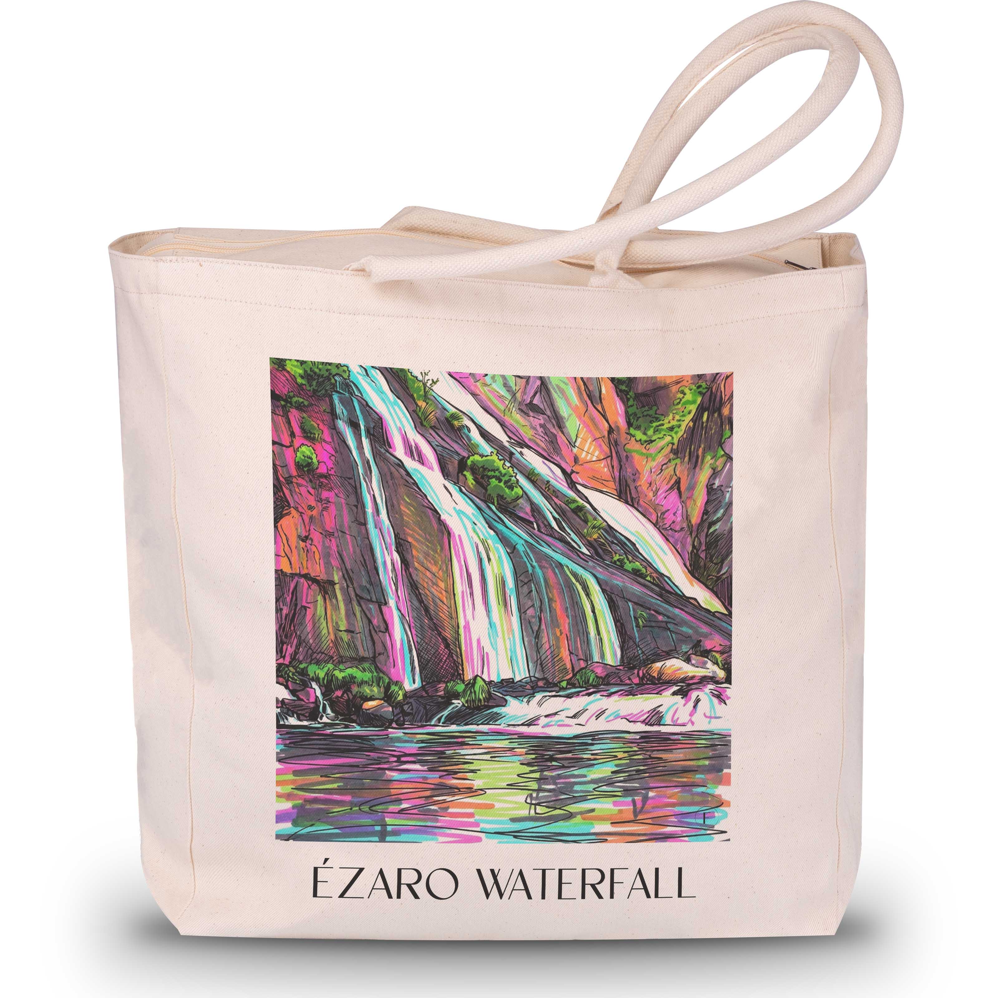 Cascada de Ézaro Shopping Tasche - Galicien - Spanien Tote Bag - Einkaufstasche im Tag Graffiti Stil - favplace
