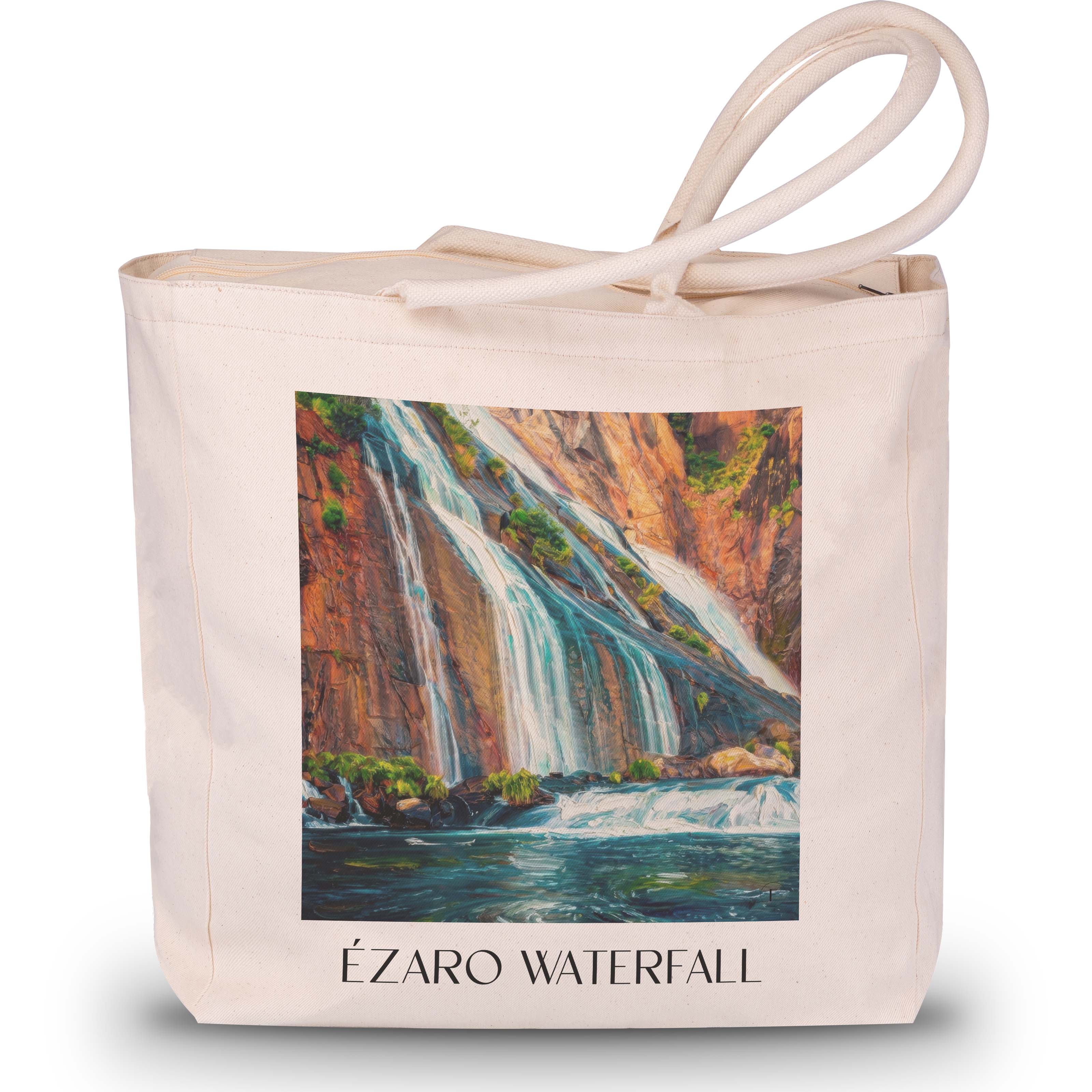 Cascada de Ézaro Shopping Tasche - Galicien - Spanien Tote Bag - Einkaufstasche im Ölgemälde Stil - favplace