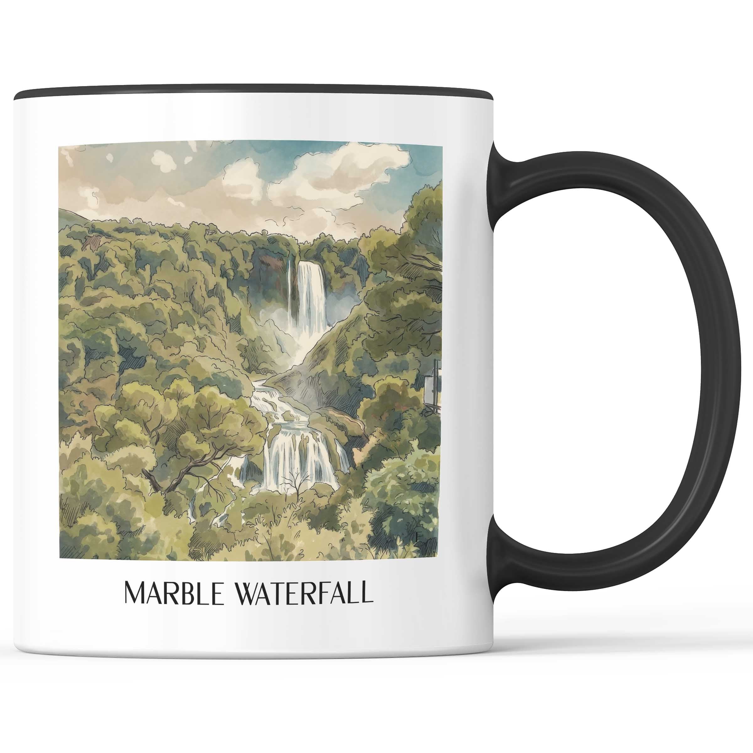 Cascata delle Marmore Kaffeebecher - Umbrien - Italien Becher - Kaffeetasse im Aquarell Stil - favplace