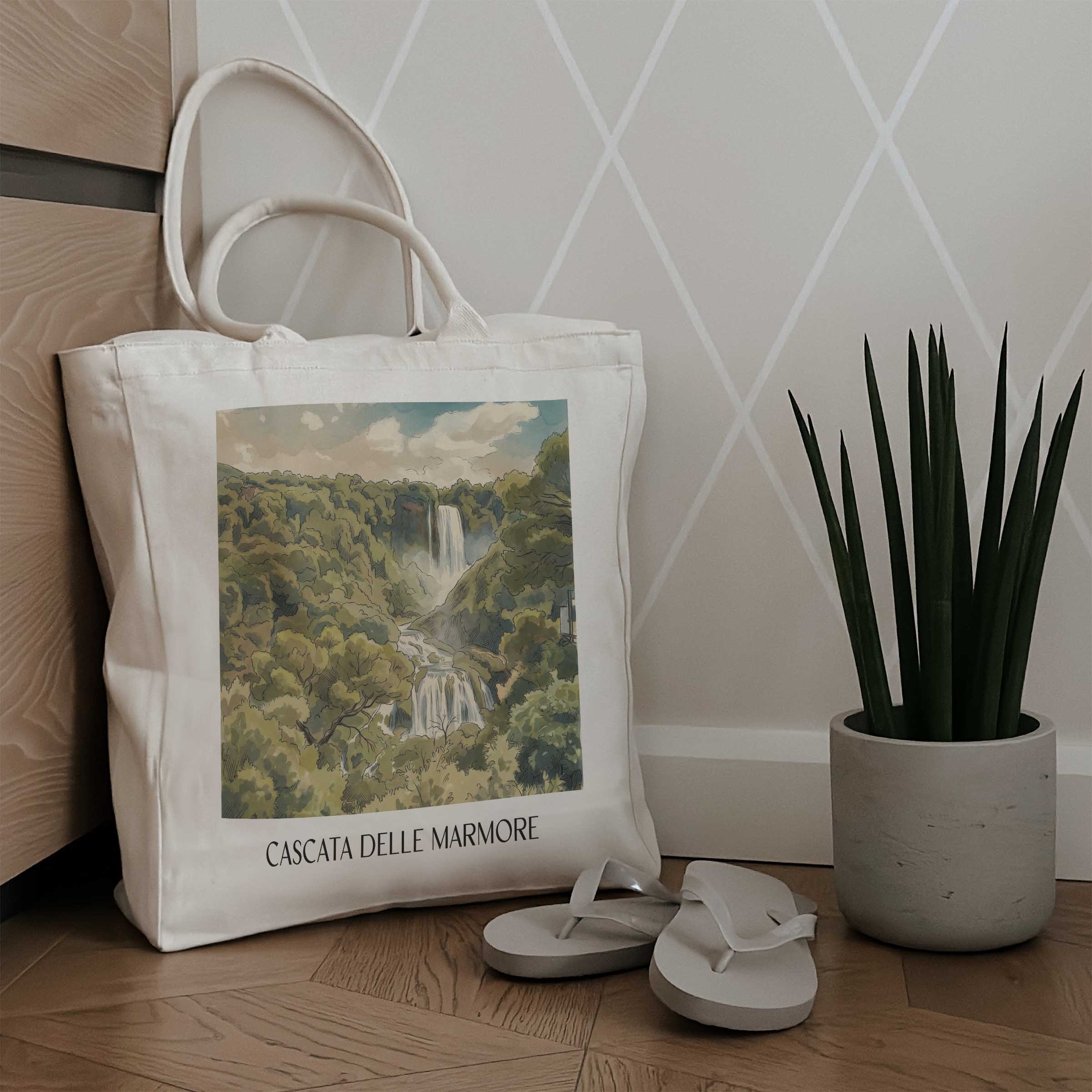 cascata-delle-marmore-umbrien-italien-einkaufstasche-aquarell