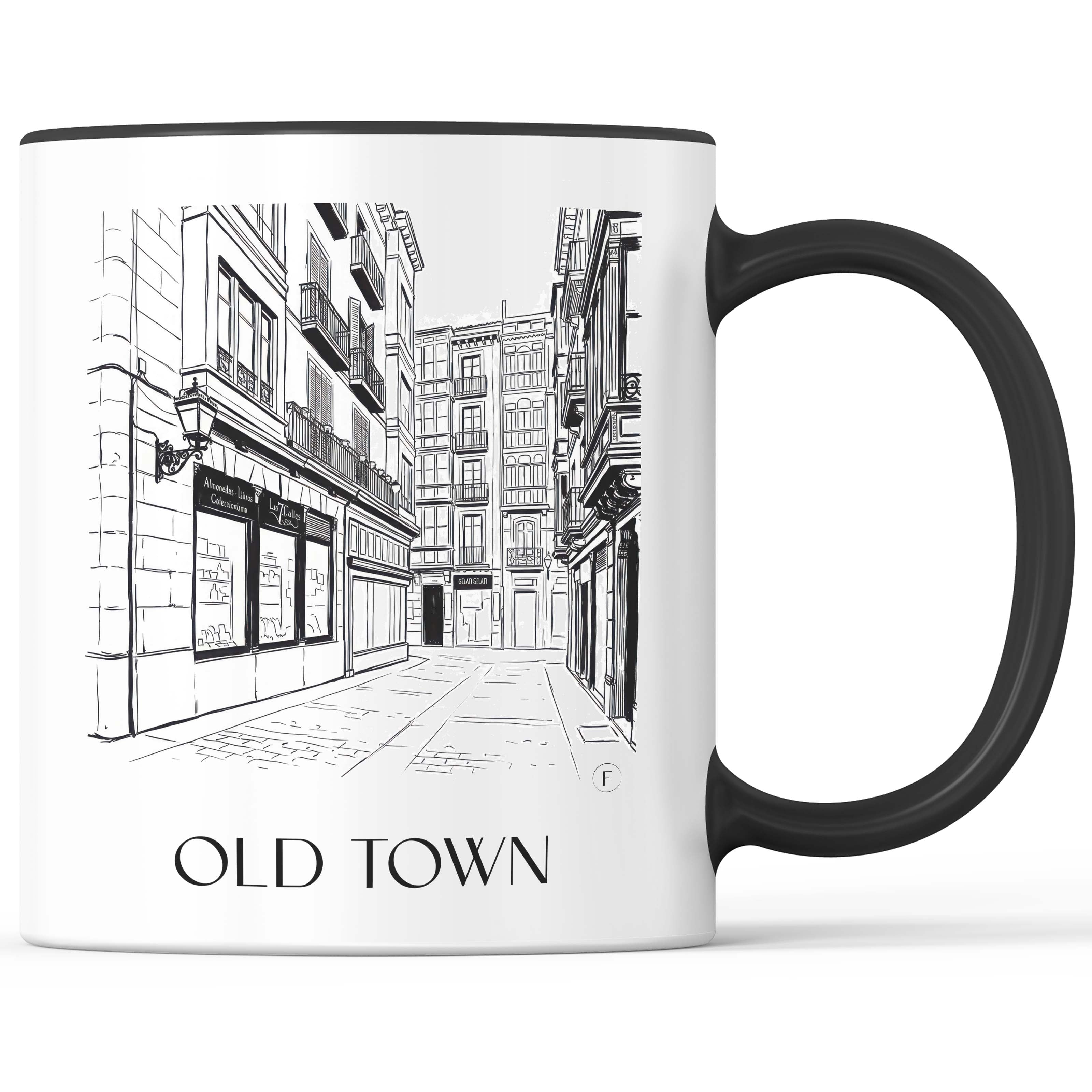 Casco Viejo Kaffeebecher - Bilbao - Spanien Becher - Kaffeetasse im Skizze Stil - favplace