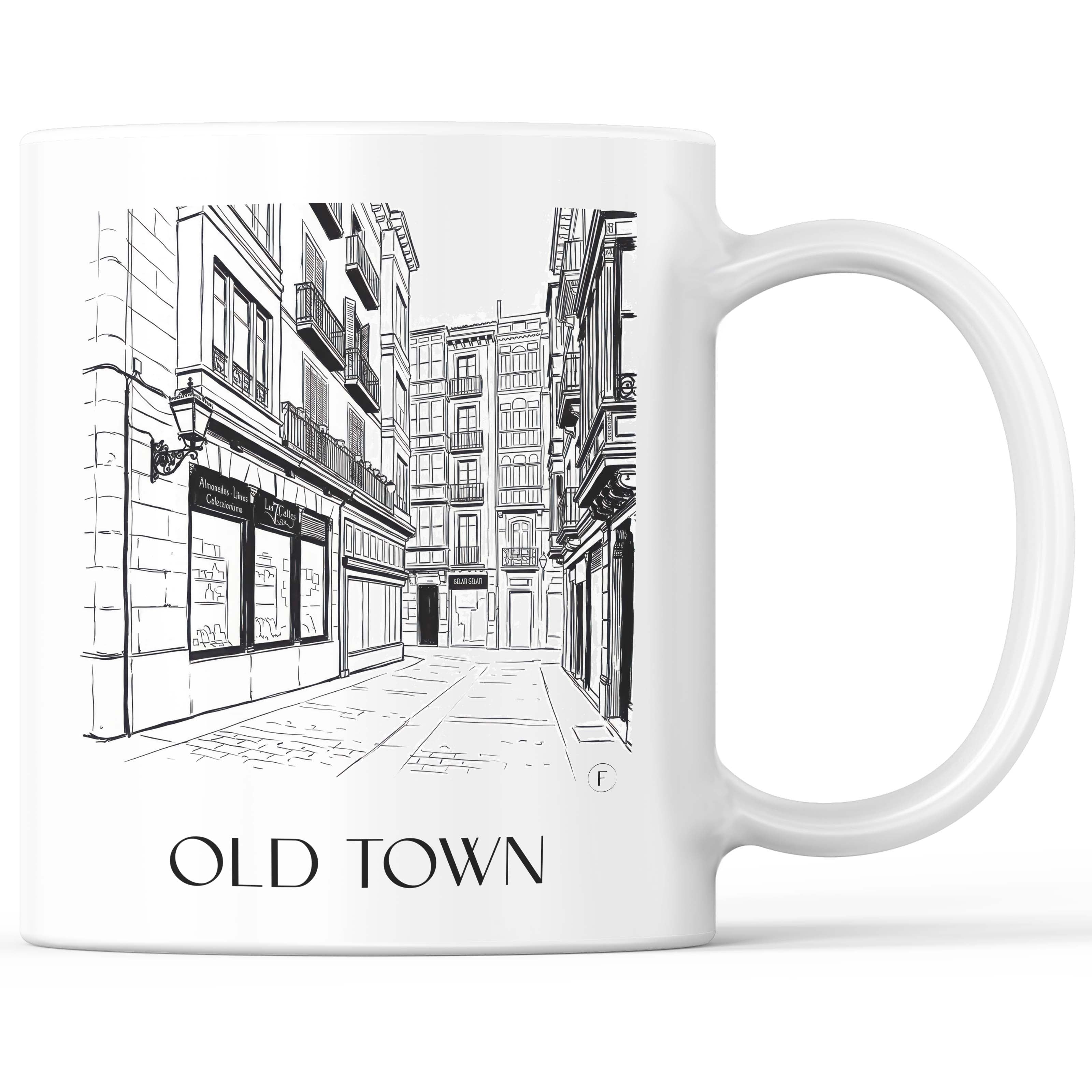Casco Viejo Kaffeebecher - Bilbao - Spanien Becher - Kaffeetasse im Skizze Stil - favplace