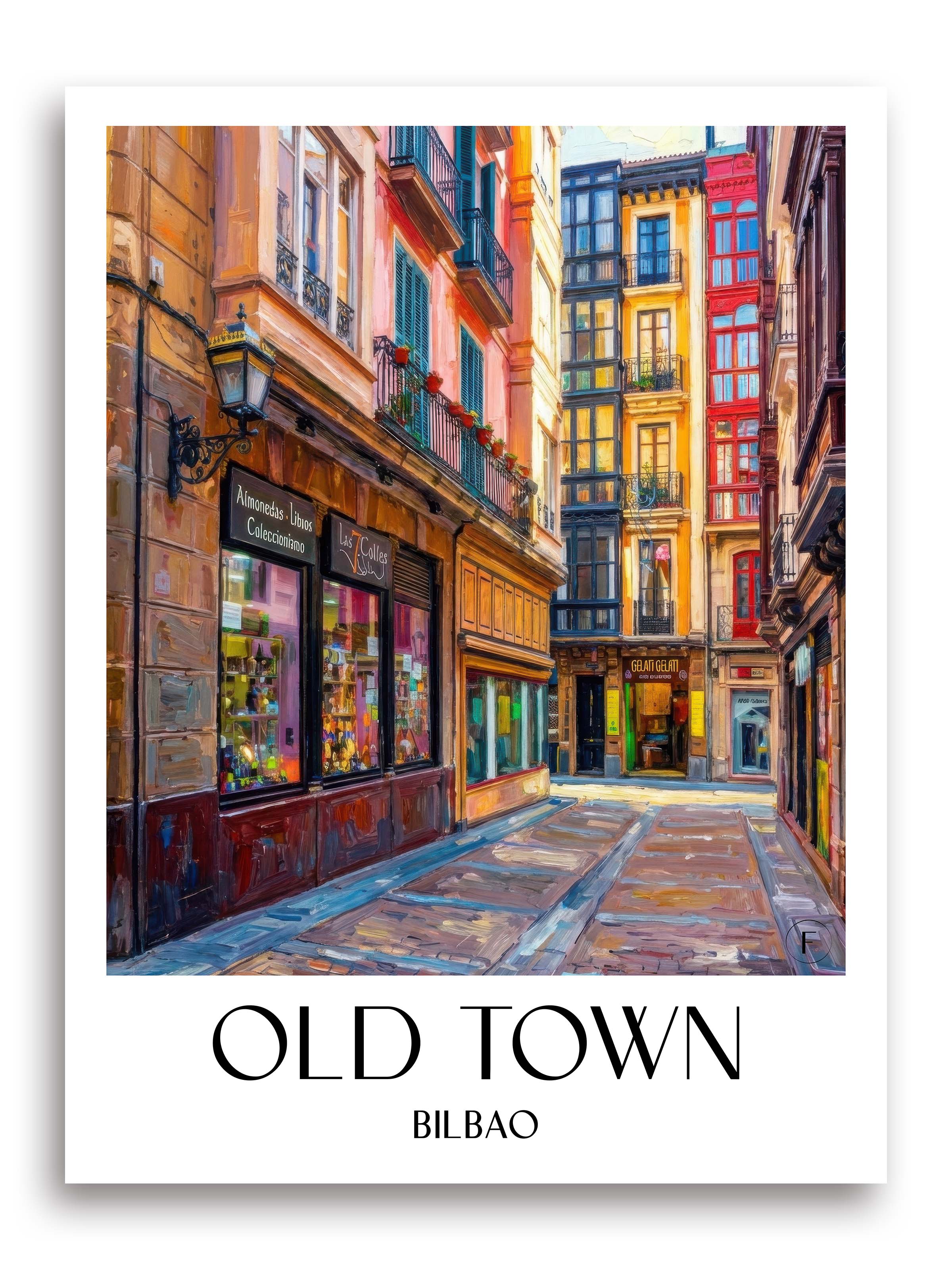 Casco Viejo Poster - Bilbao - Spanien Kunstdruck - Ölgemälde von A4 bis A1 - favplace