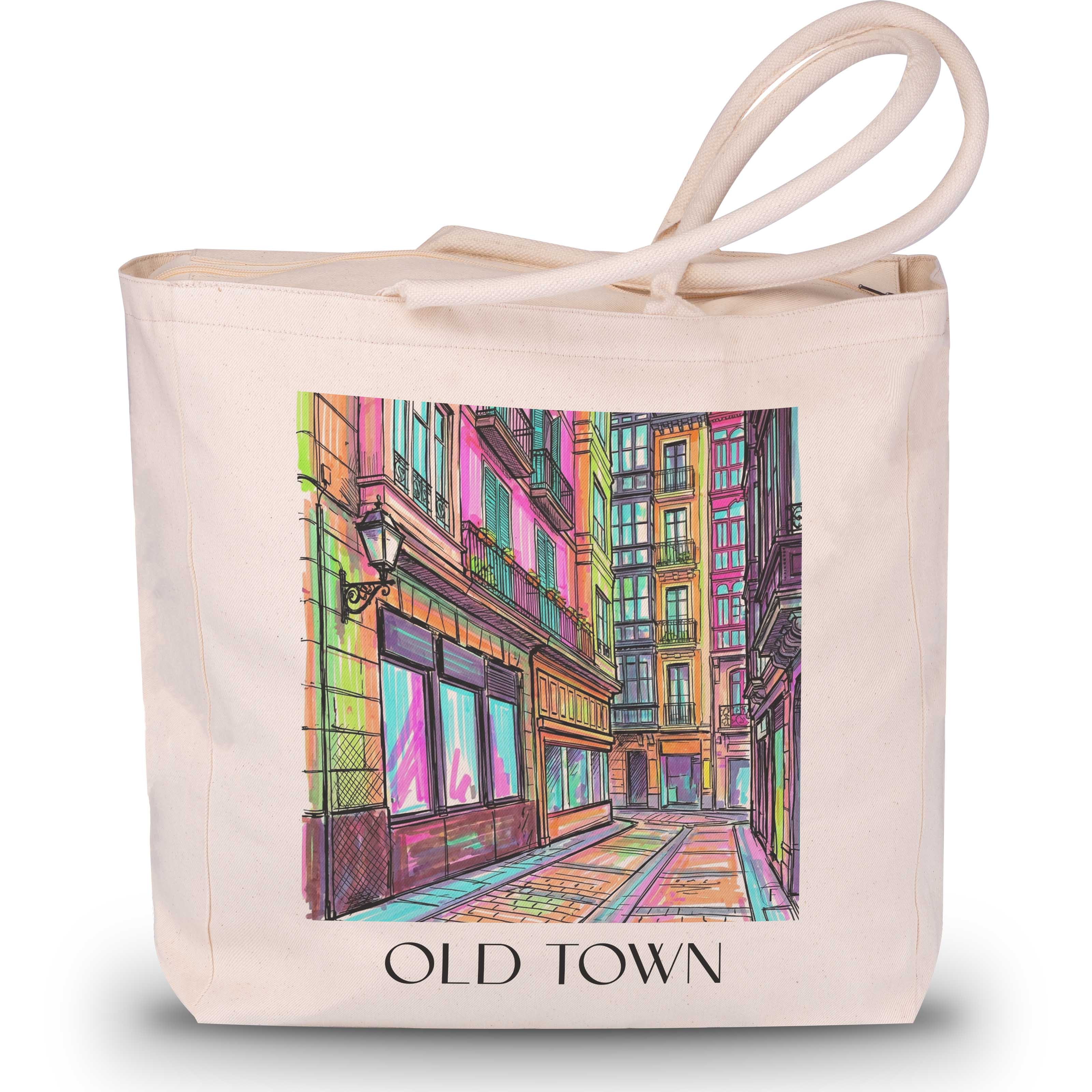Casco Viejo Shopping Tasche - Bilbao - Spanien Tote Bag - Einkaufstasche im Tag Graffiti Stil - favplace