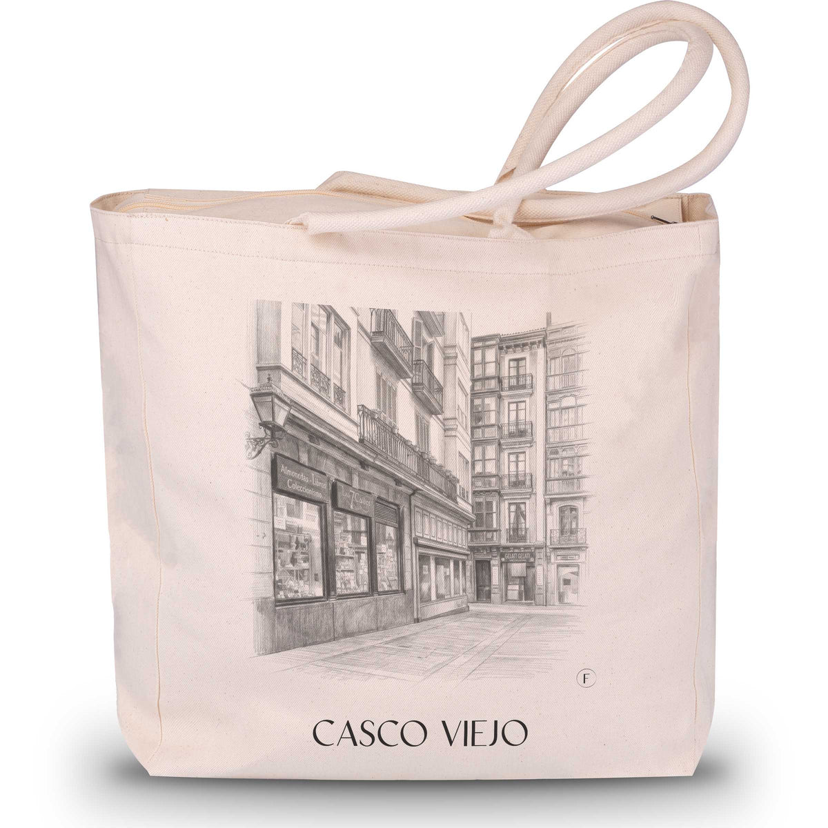 Casco Viejo Shopping Tasche - Bilbao - Spanien Tote Bag - Einkaufstasche im Zeichnung Stil - favplace