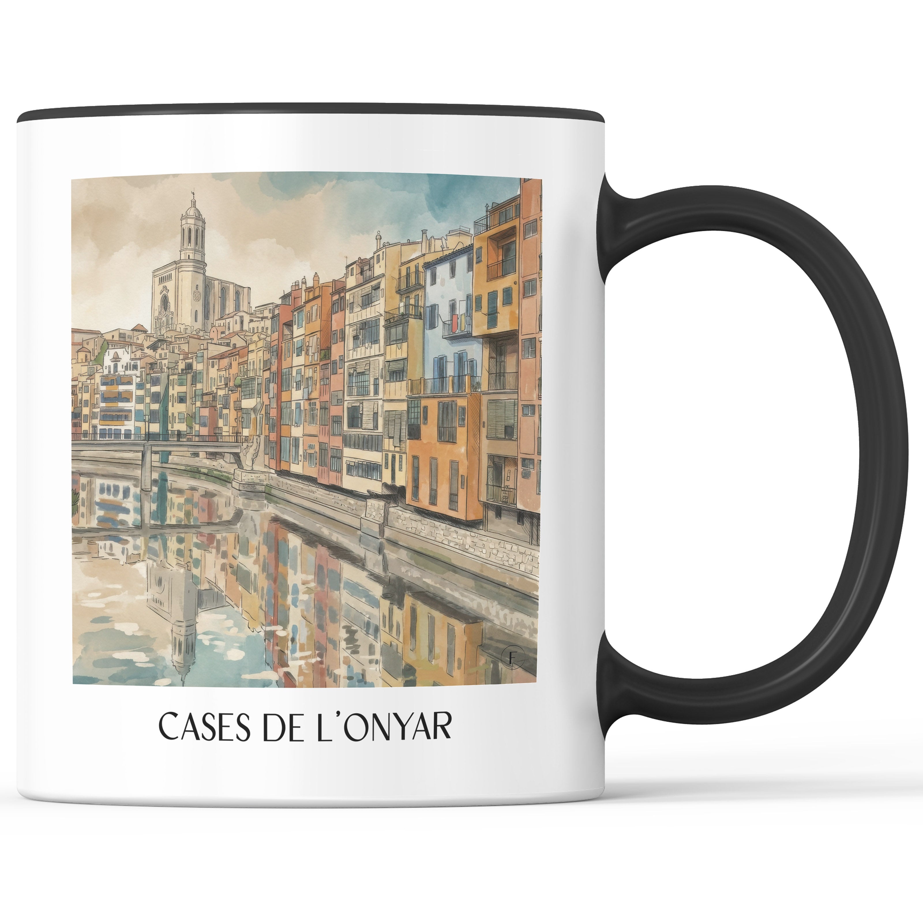 cases-de-l'onyar-girona-spanien-kaffeebecher-aquarell