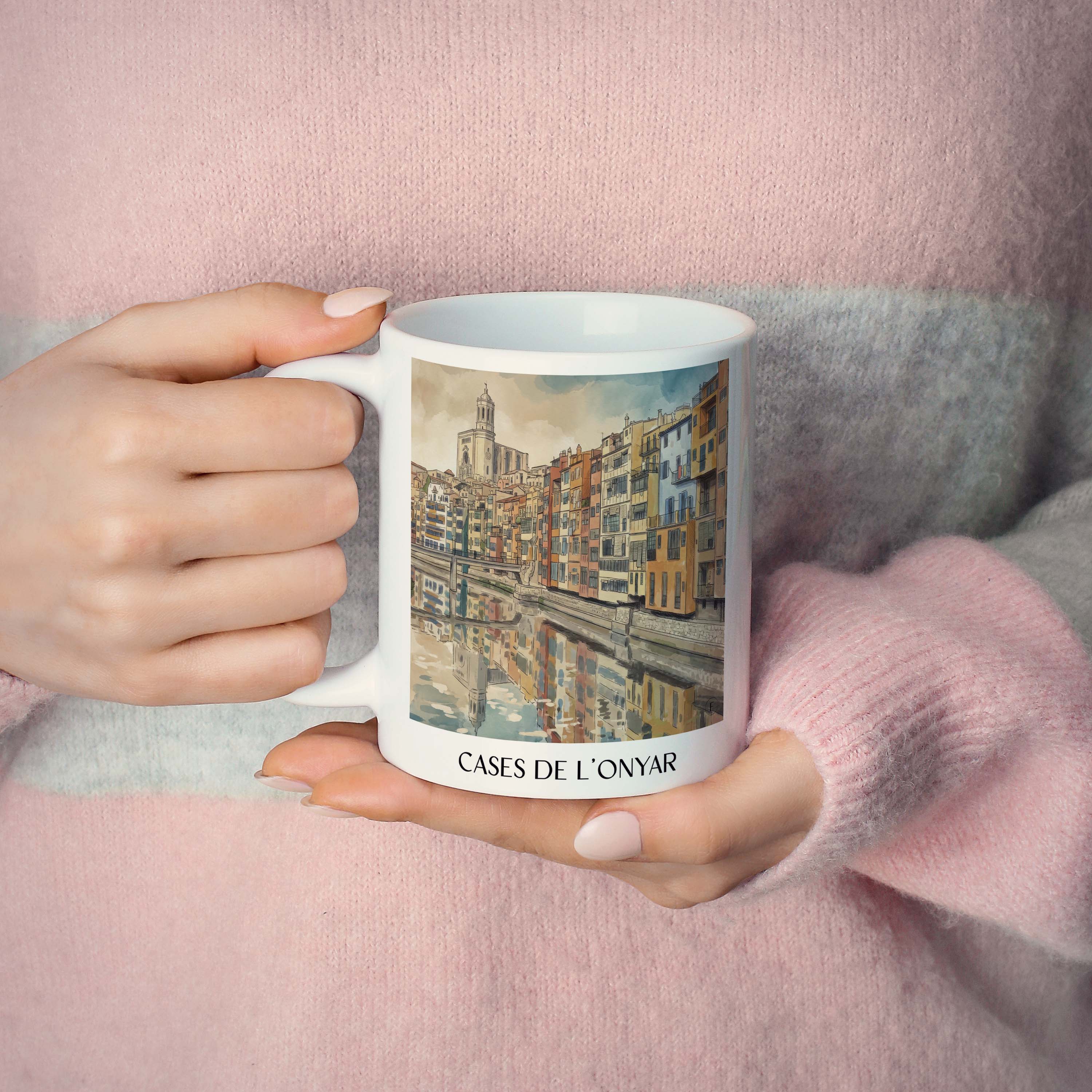 cases-de-l'onyar-girona-spanien-kaffeebecher-aquarell