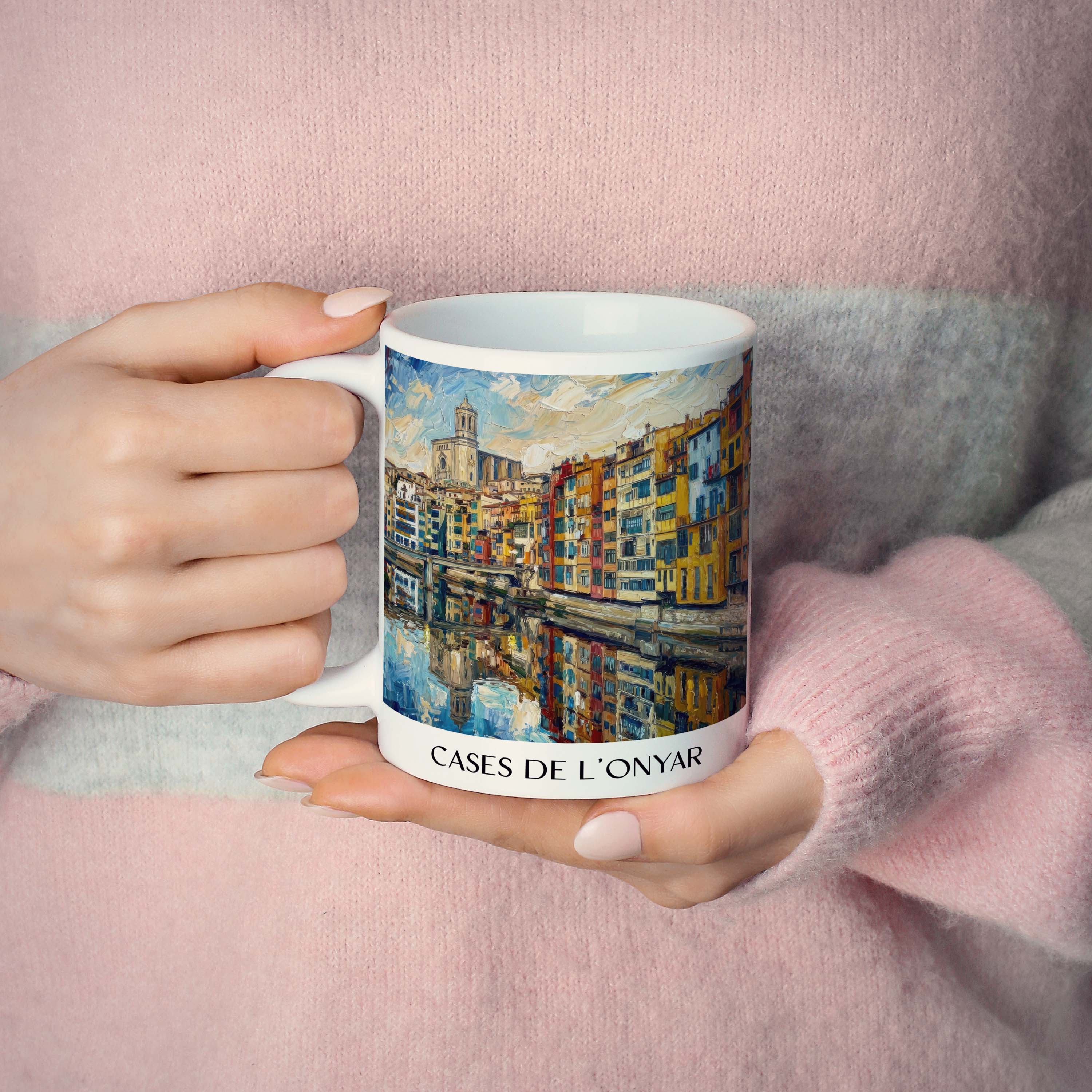 cases-de-l'onyar-girona-spanien-kaffeebecher-oil-painting-oelgemaelde