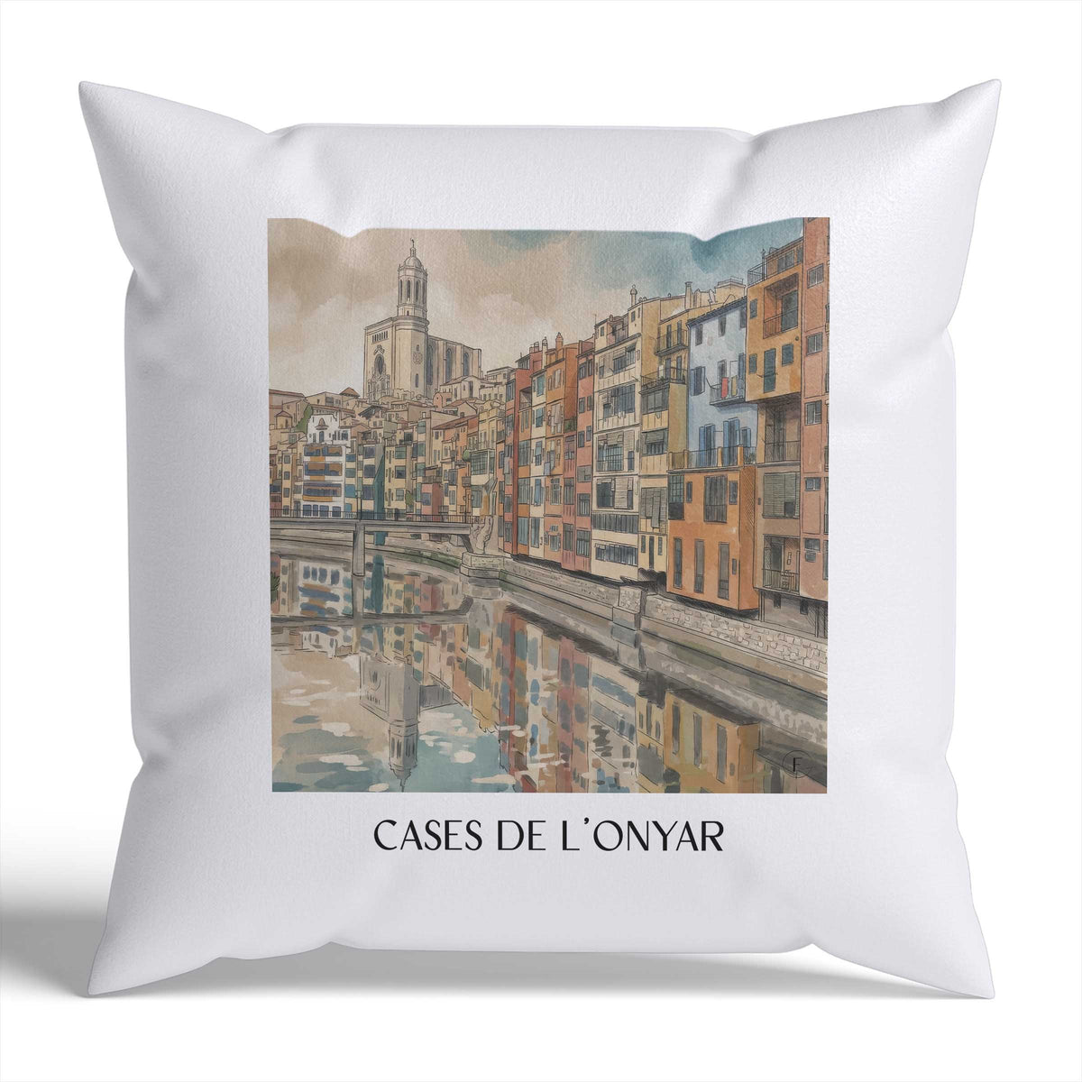 cases-de-l'onyar-girona-spanien-kissenbezug-aquarell