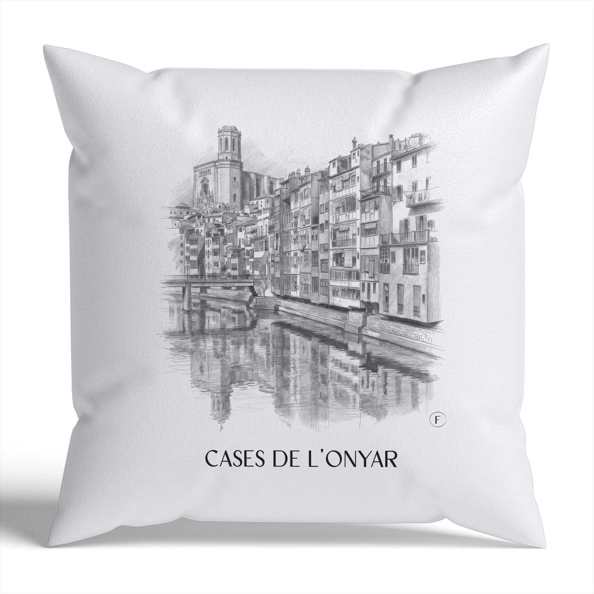 cases-de-l'onyar-girona-spanien-kissenbezug-bleistift-zeichnung-drawing
