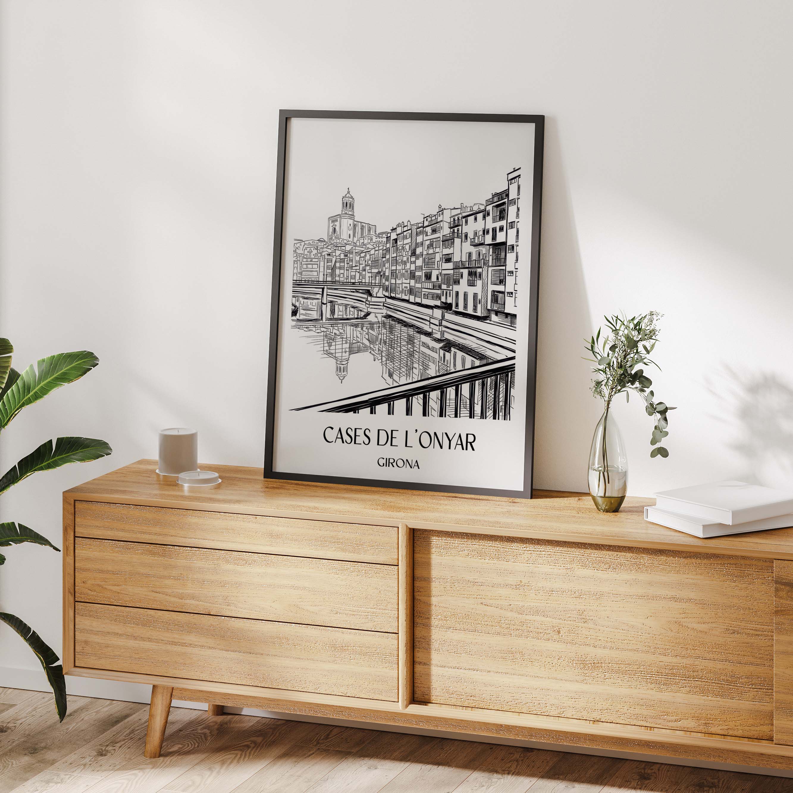 cases-de-l'onyar-girona-spanien-poster-skizze