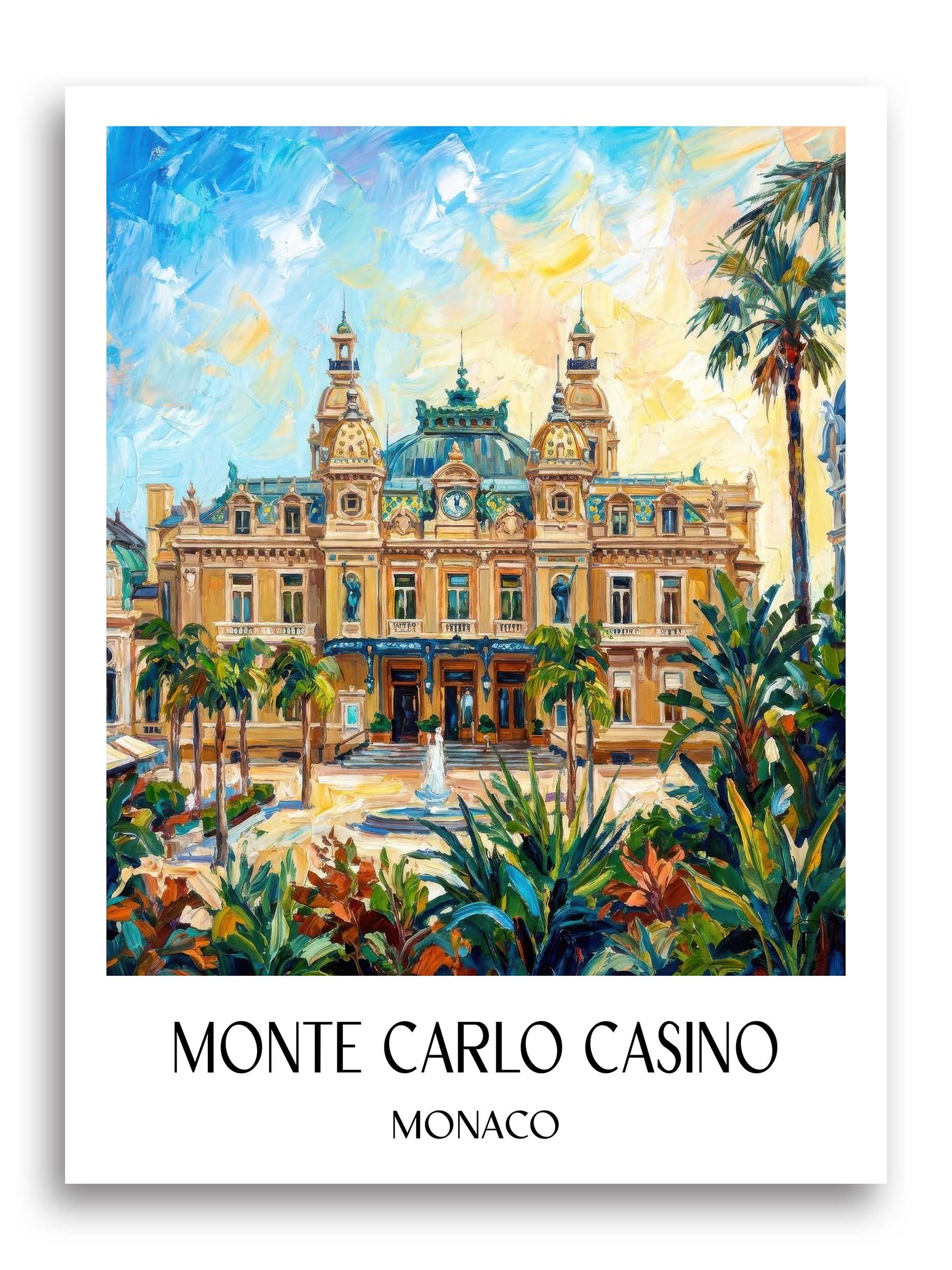 Casino de Monte-Carlo Poster - Monaco - Monaco Kunstdruck - Ölgemälde von A4 bis A1 - favplace