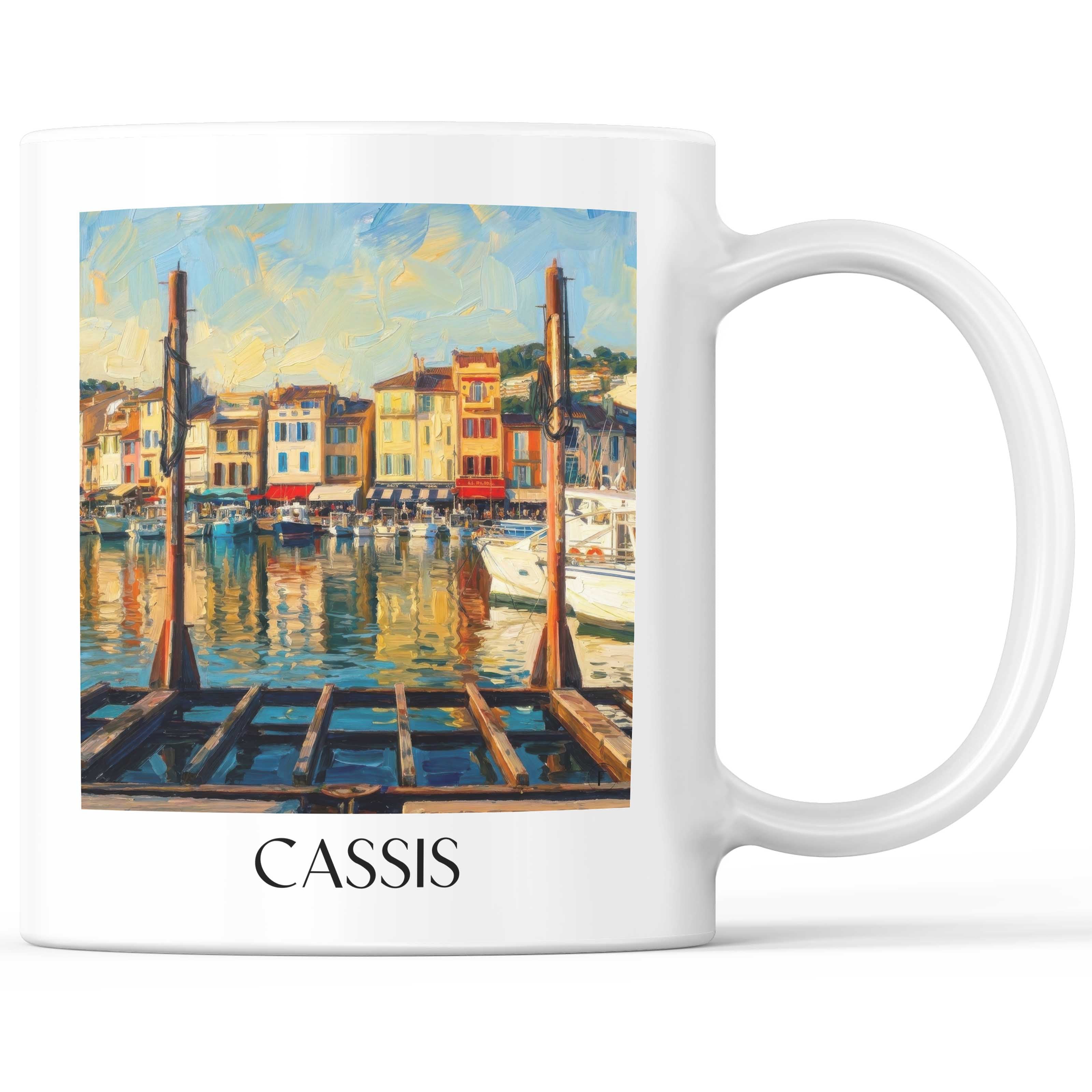 Cassis Kaffeebecher - Provence - Frankreich Becher - Kaffeetasse im Ölgemälde Stil - favplace