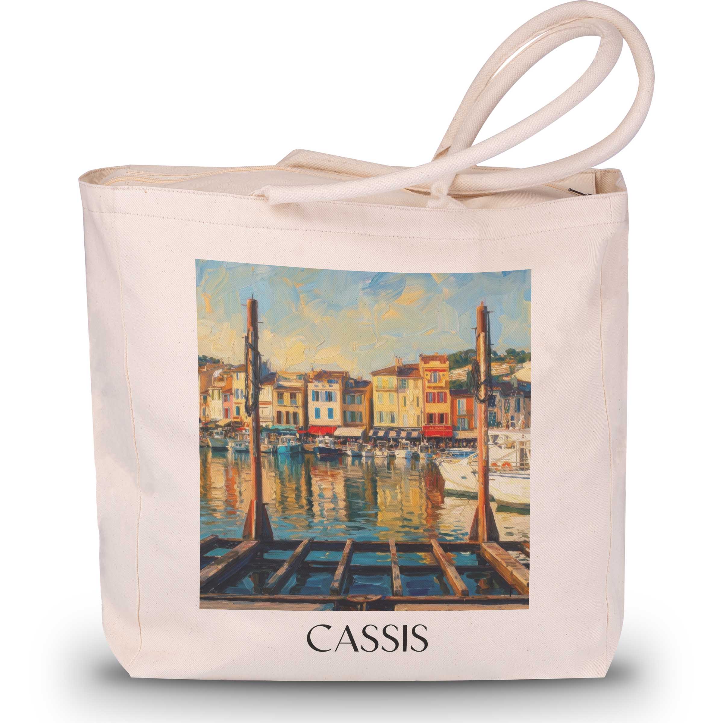 Cassis Shopping Tasche - Provence - Frankreich Tote Bag - Einkaufstasche im Ölgemälde Stil - favplace