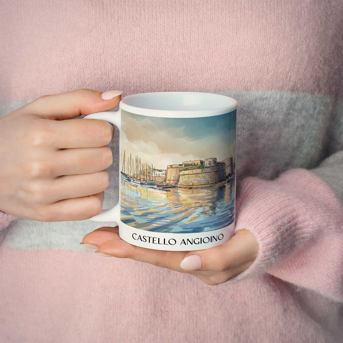 castello-angioino-gallipoli-italien-kaffeebecher-aquarell