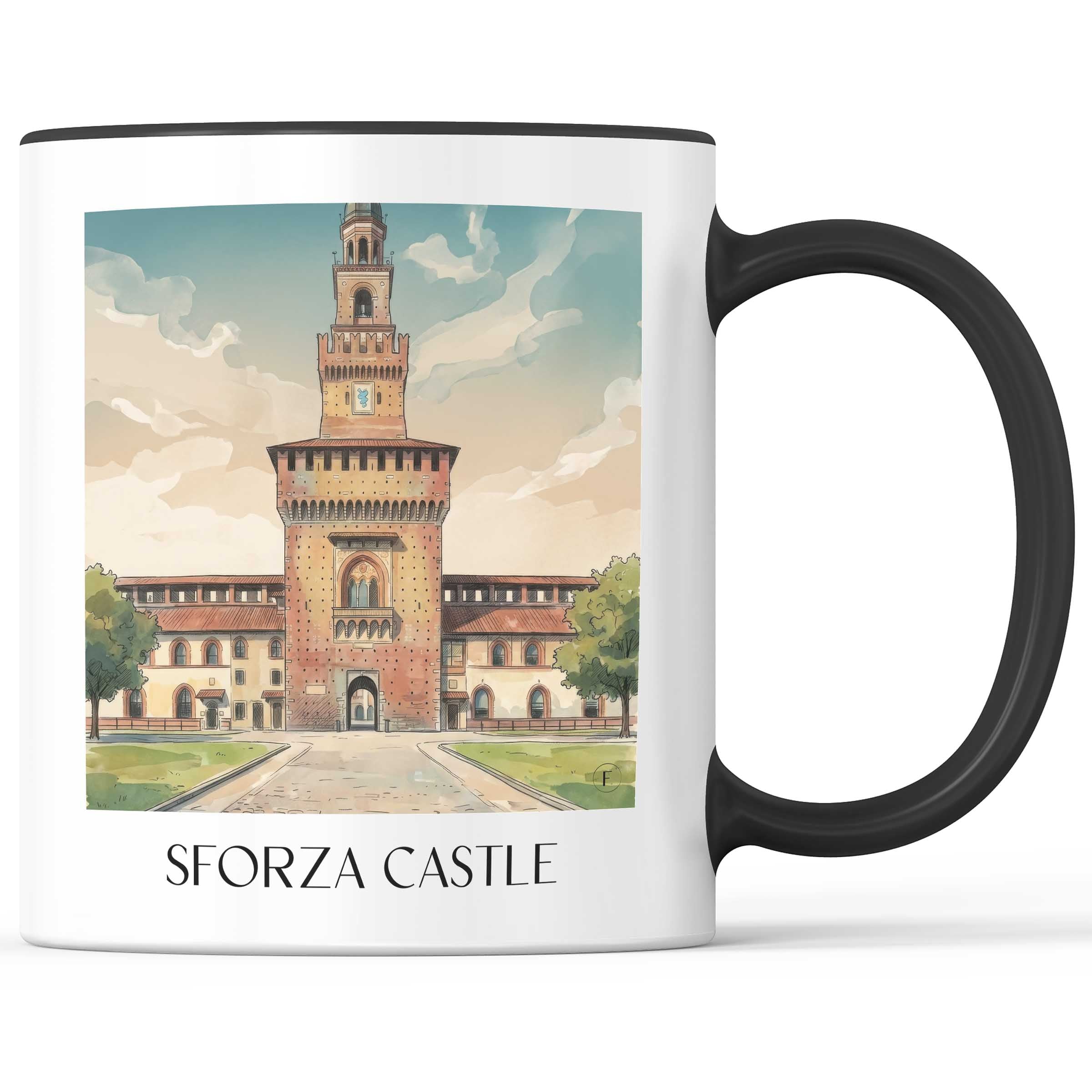 Castello Sforzesco Kaffeebecher - Mailand - Italien Becher - Kaffeetasse im Aquarell Stil - favplace