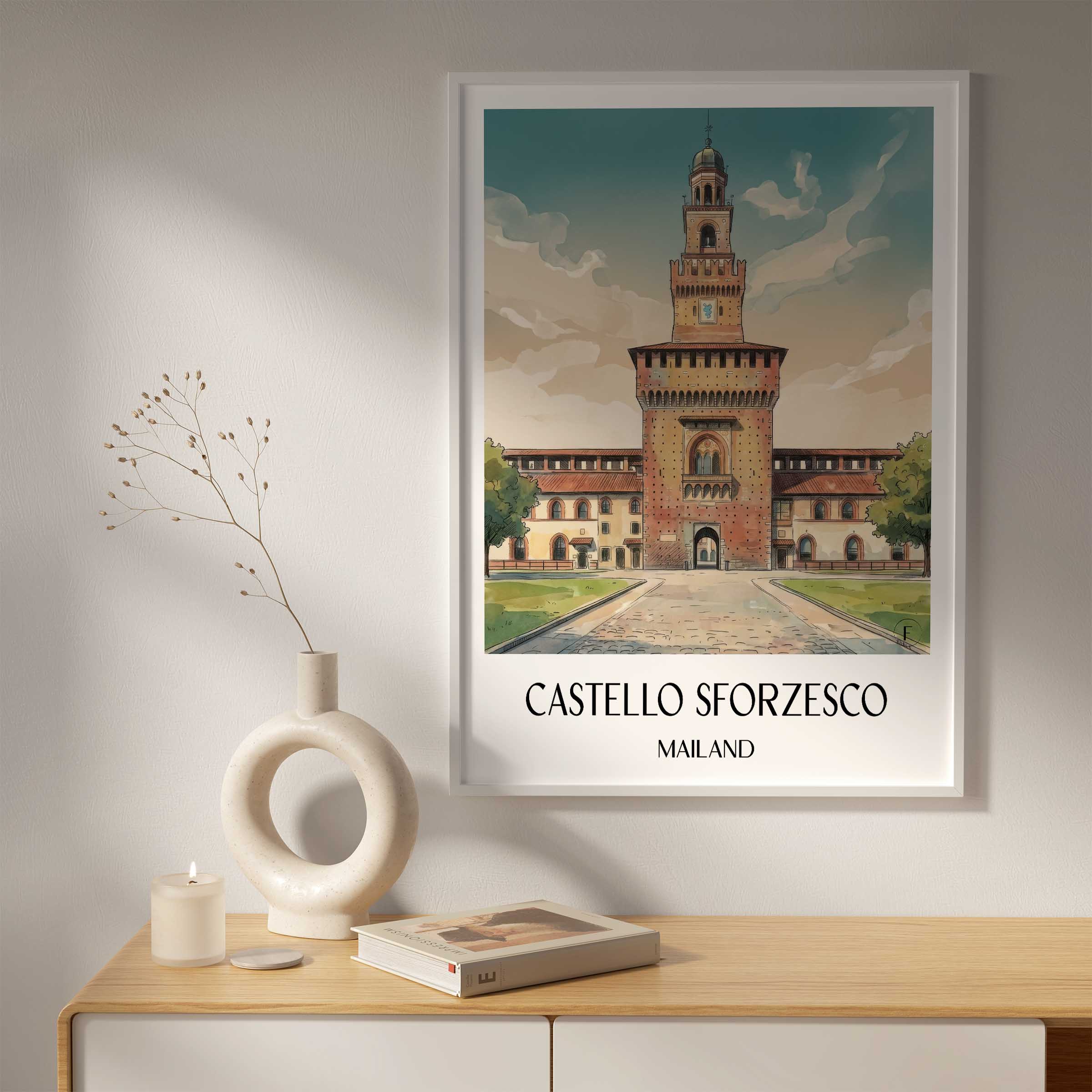 castello-sforzesco-mailand-italien-poster-aquarell